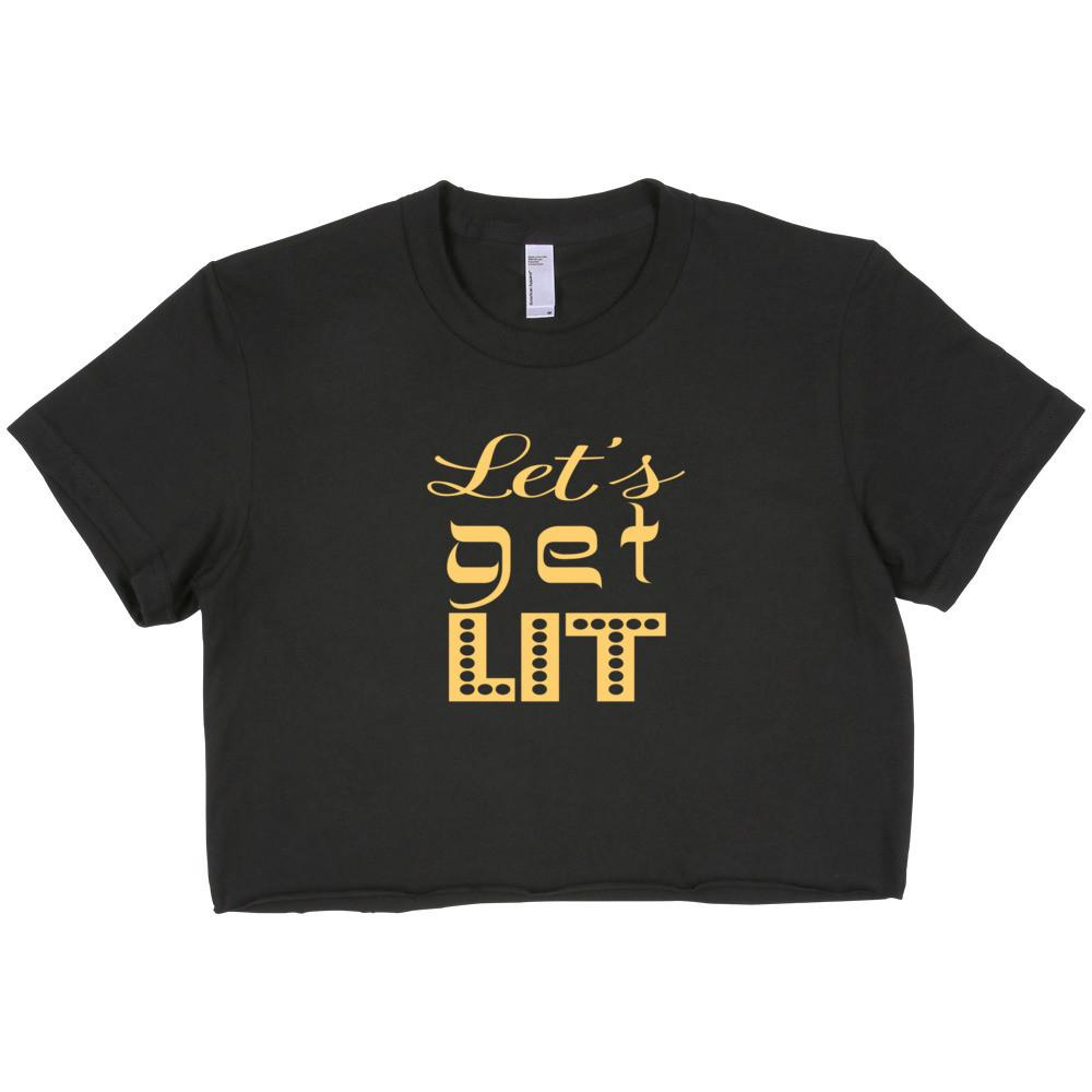 Let's Get Lit Crop Top for Merry Jew Year's Eve-ukkah、mySite、topwebapps
