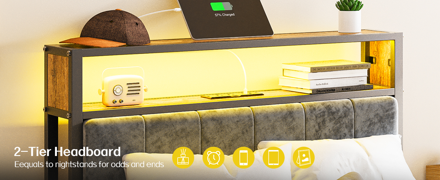 twin bed frame with headboard