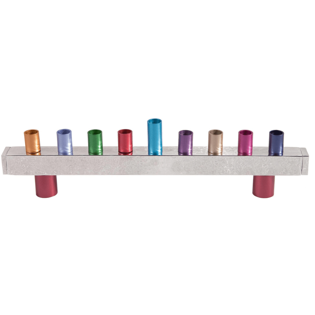 Hammered Chanukah Menorah by Yair Emanuel - Rainbow、mySite、topwebapps