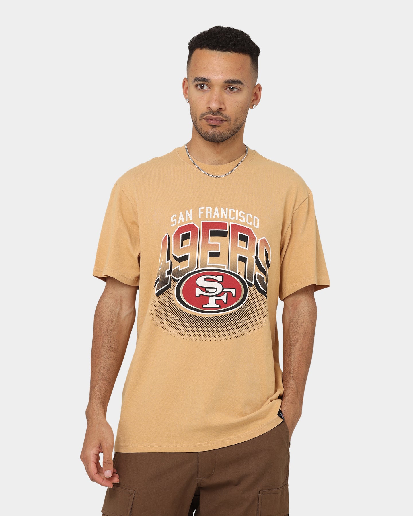 Majestic Athletic San Francisco 49ers Vintage Arch T-Shirt Tan、mySite、zt4zffjzw