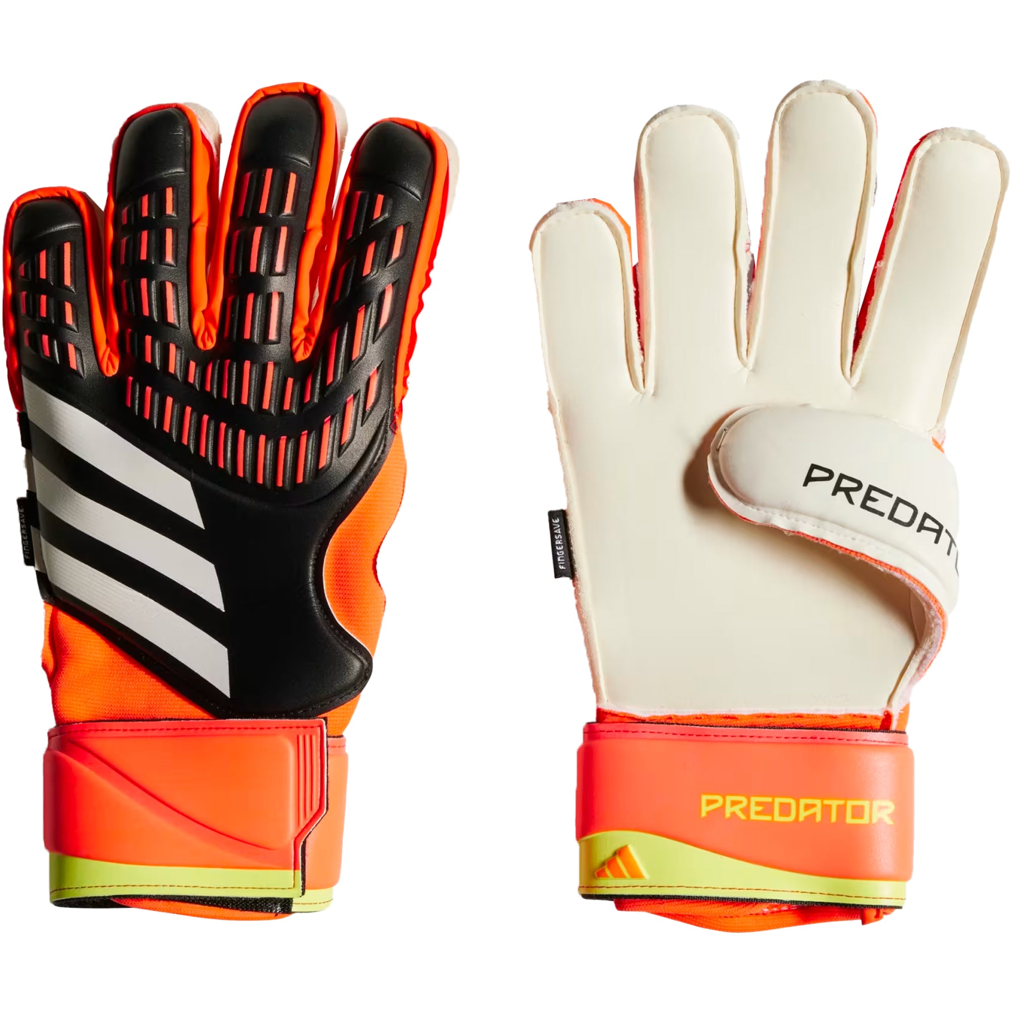 adidas Kids Predator Match Fingersave Goalkeeper Gloves Black/Orange/White、mySite、noshort