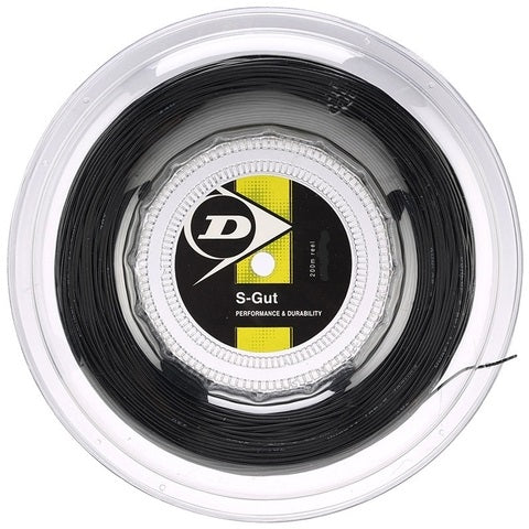 Dunlop Synthetic Gut 17/1.25 Tennis String Reel (Black)