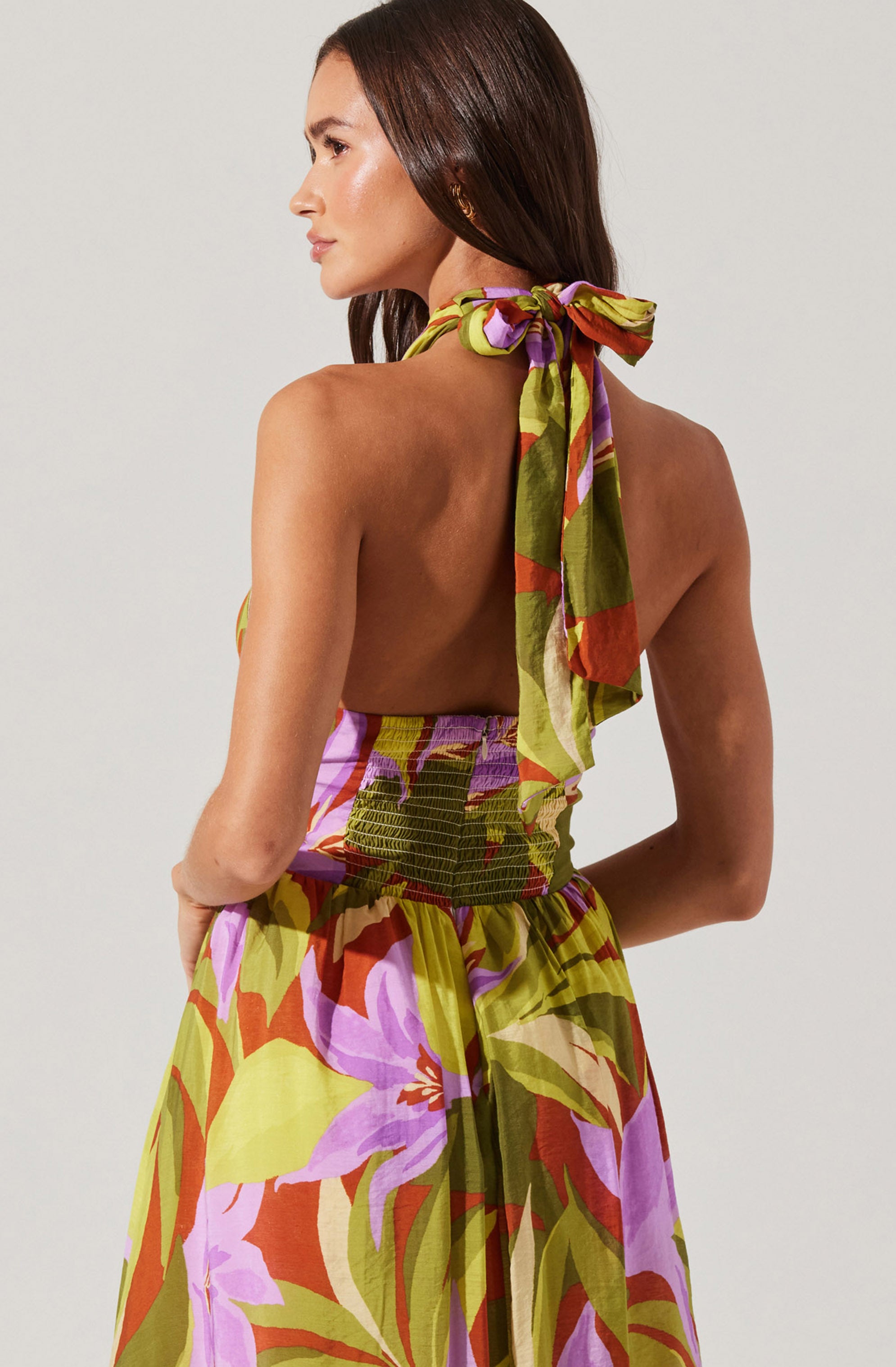 Kalia Crossover Halter Midi Dress、mySite、solidvoid