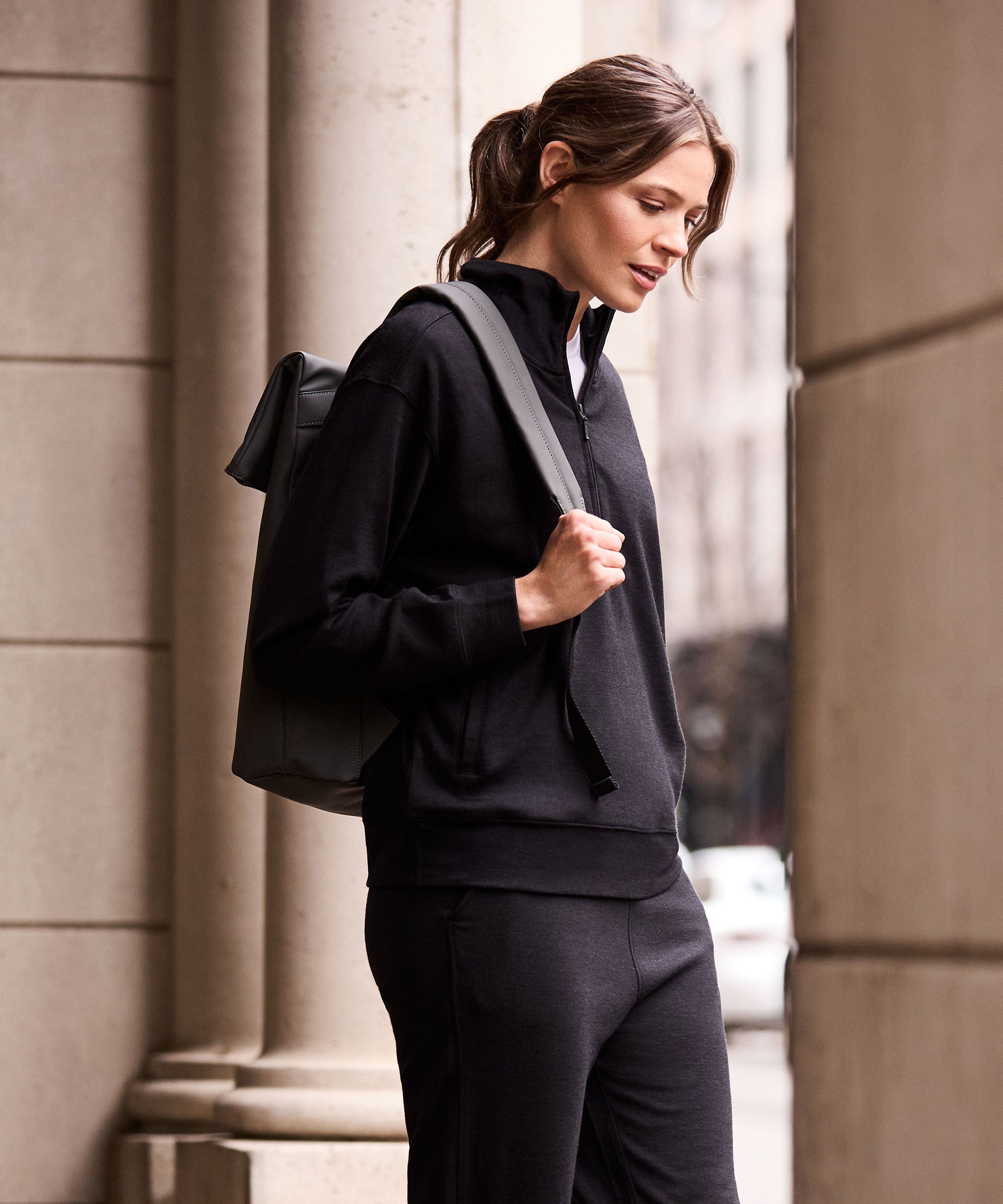 Women's Merino Transit Quarter Zip、mySite、noshort