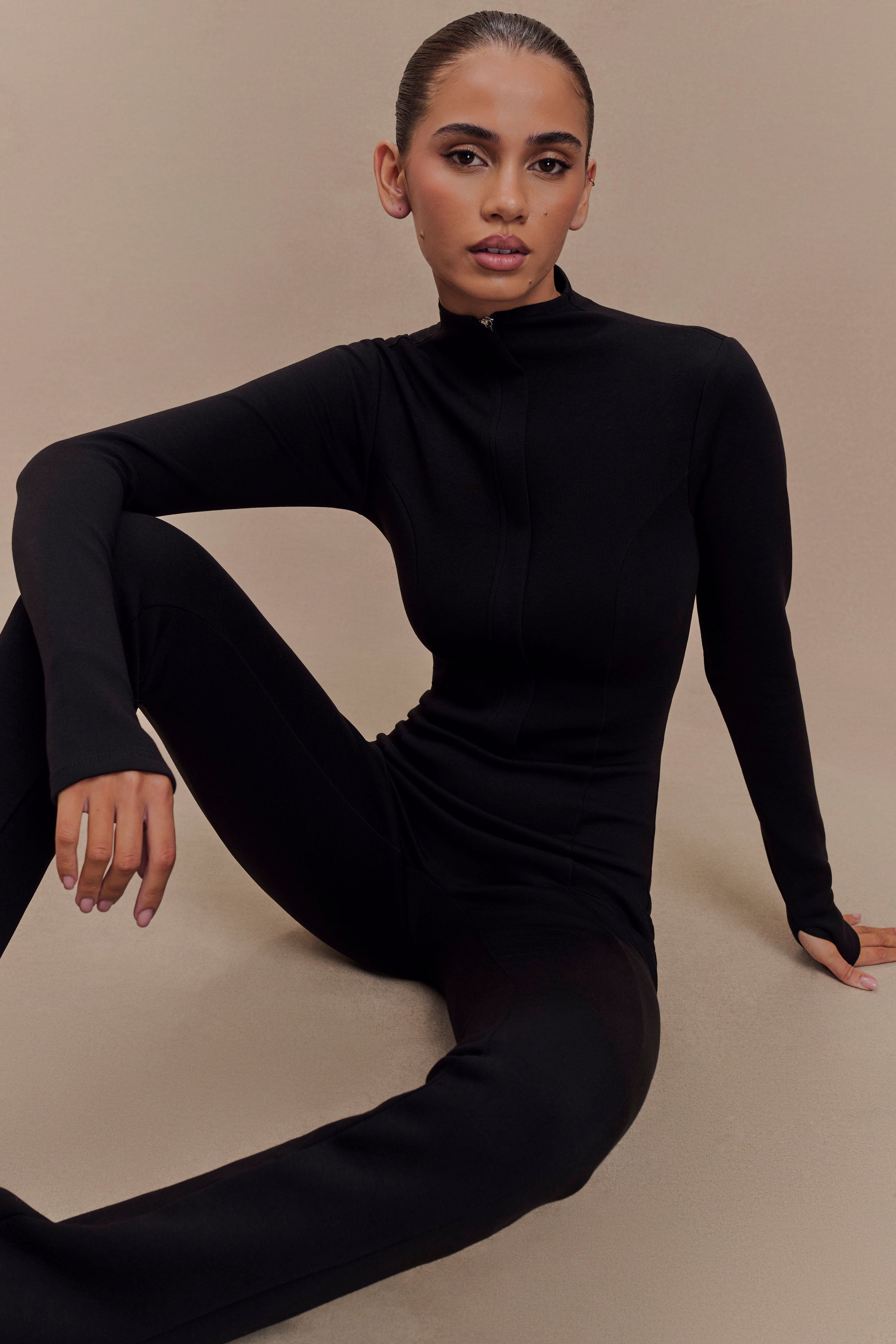 Margaery Scuba Jersey Jumpsuit - Black、mySite、solidvoid