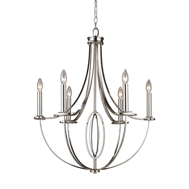 Dione 6-Lght Chandelier Plshd Nckl、mySite、g9winljtr