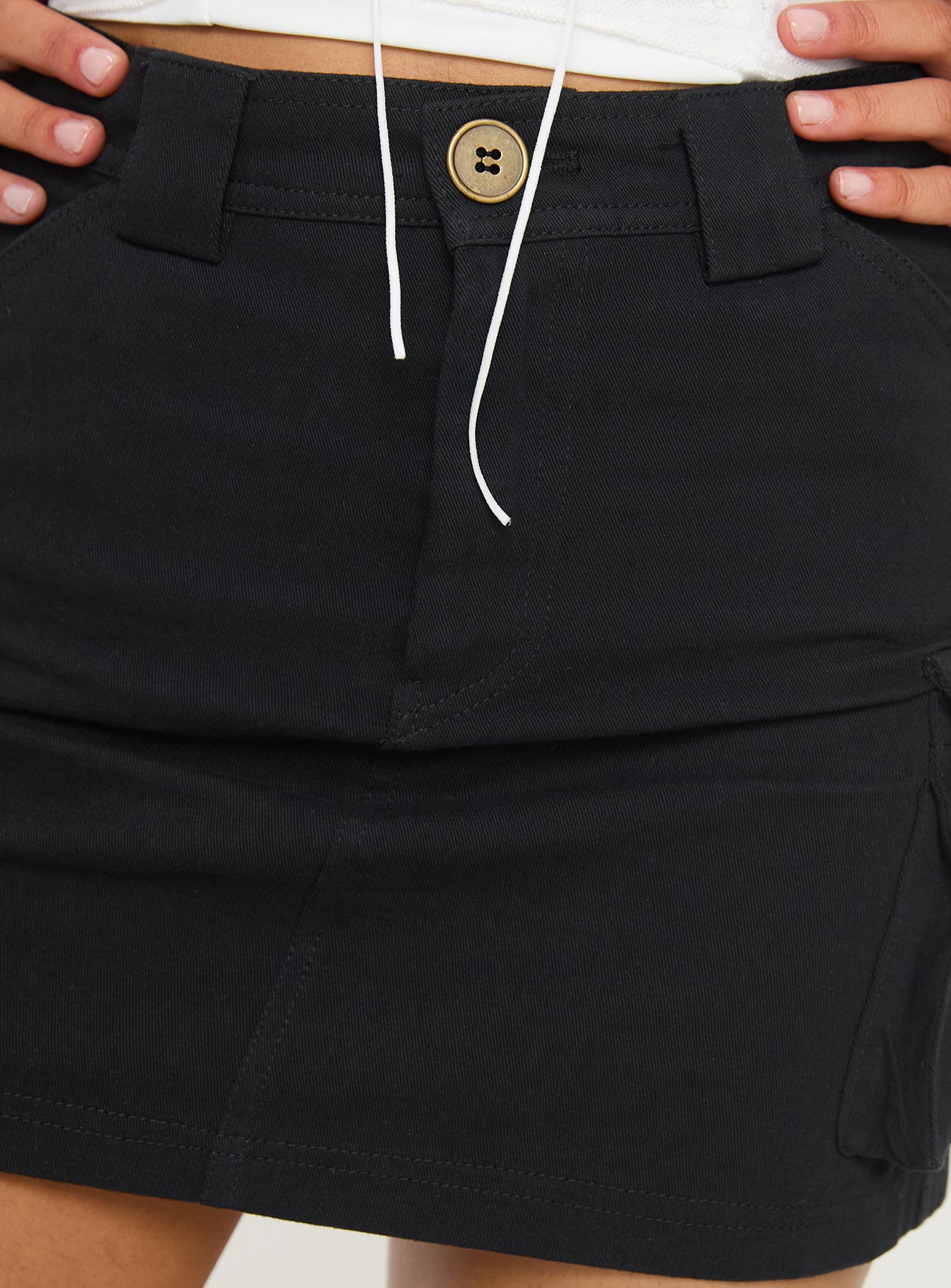 Lydie Cargo Mini Skirt Black、mySite、solidvoid