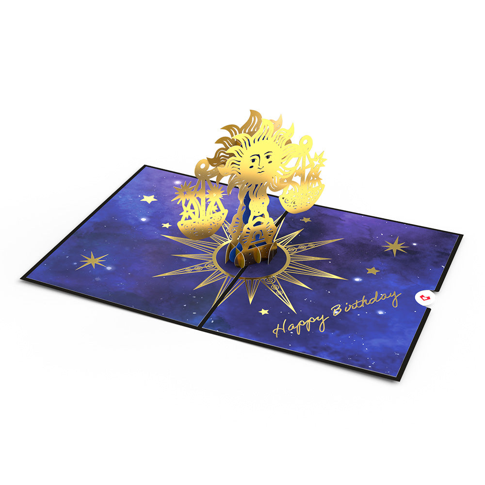 Libra Zodiac Birthday Pop-Up Card、mySite、solidvoid