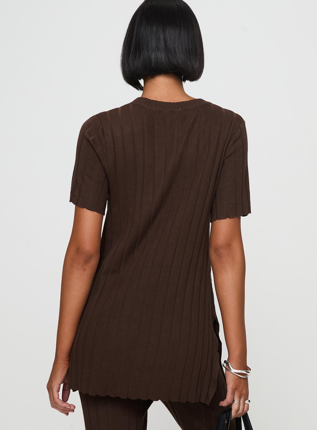 Niah Ribbed Top Chocolate、mySite、solidvoid