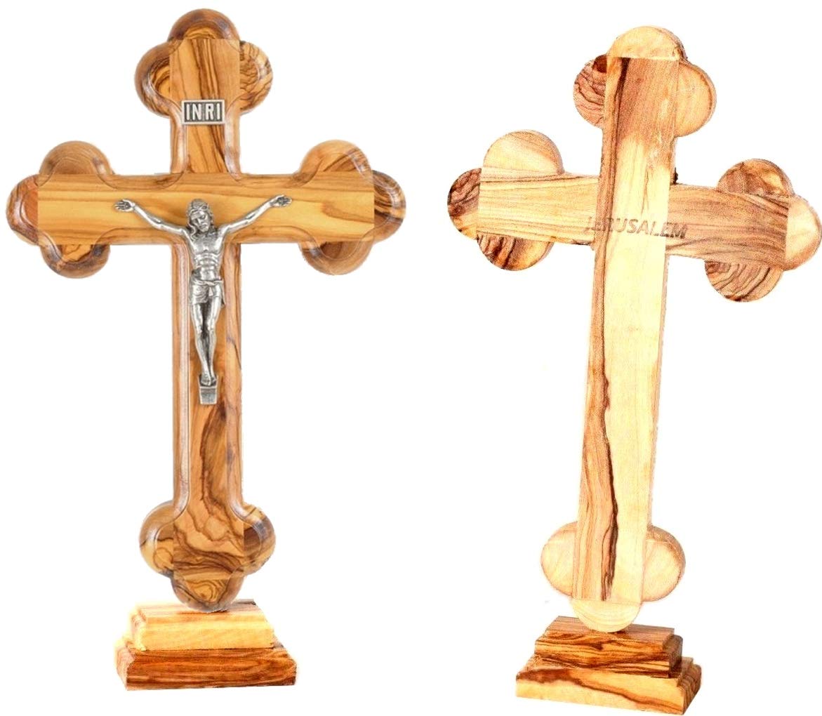  Standing or Table Olive Wood Cross with Crucifix、mySite、elrpsem3k