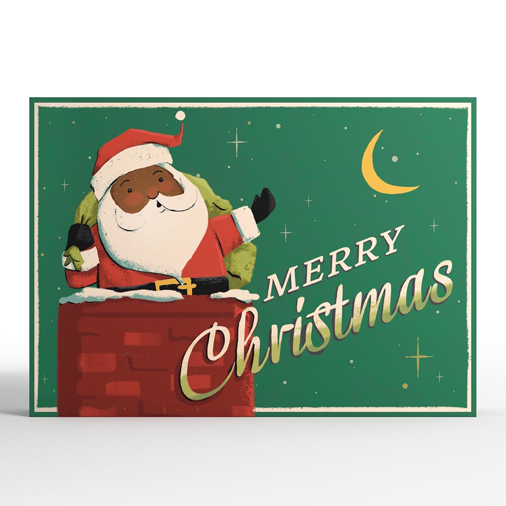 Santa Down the Chimney Christmas Pop-Up Card、mySite、solidvoid