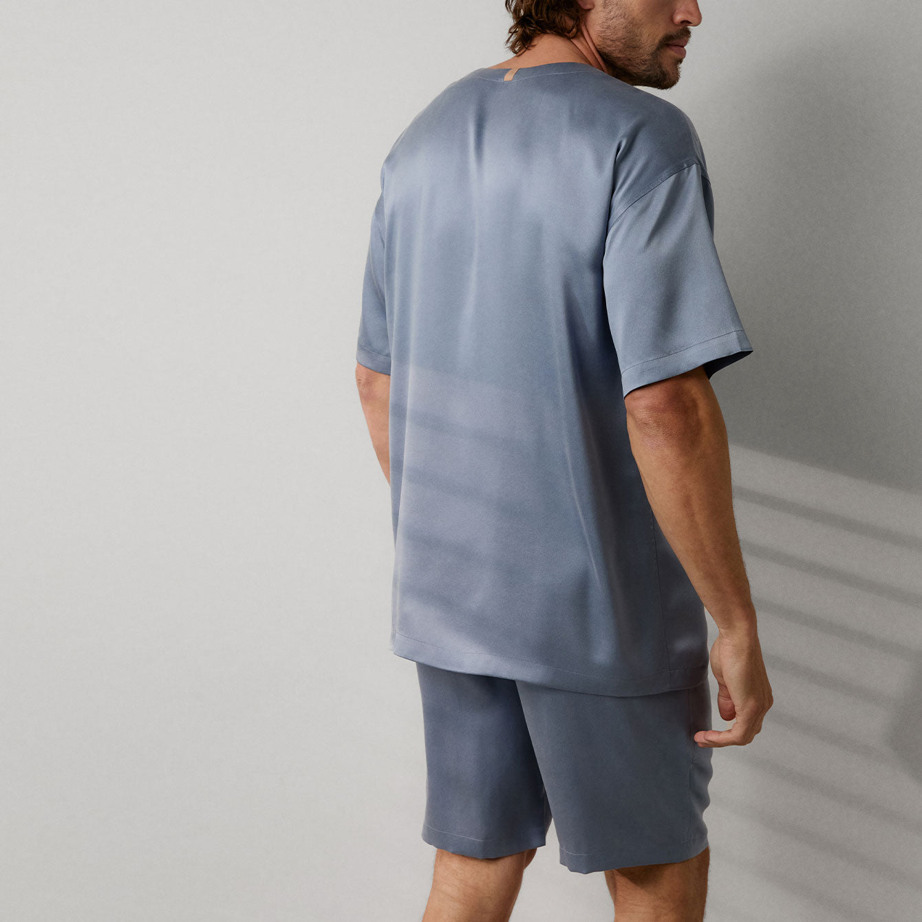 Men's Washable Silk Short Set、mySite、bengalsvssteelers