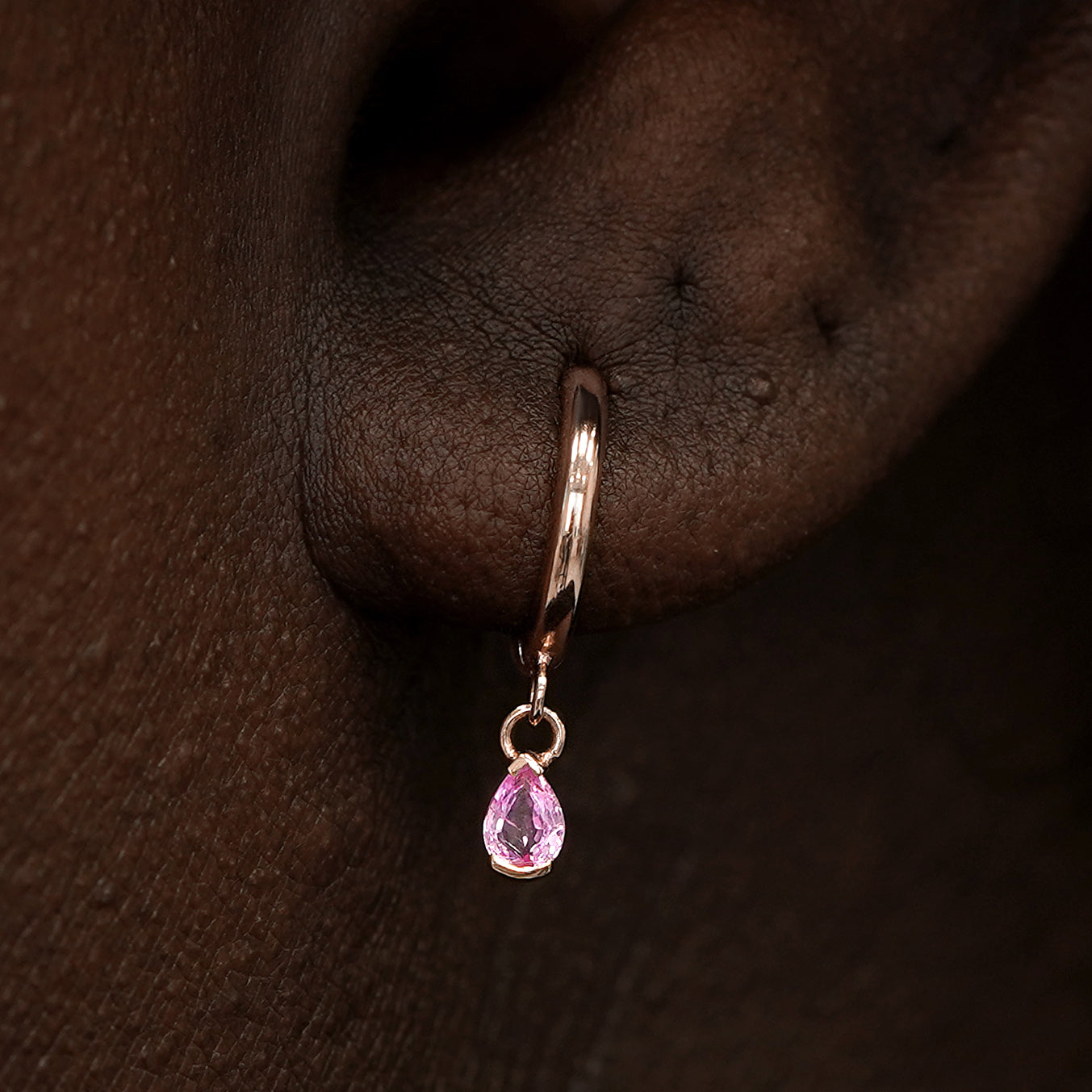 Pear Pink Sapphire Dangle Hoop、mySite、hinf8tx79