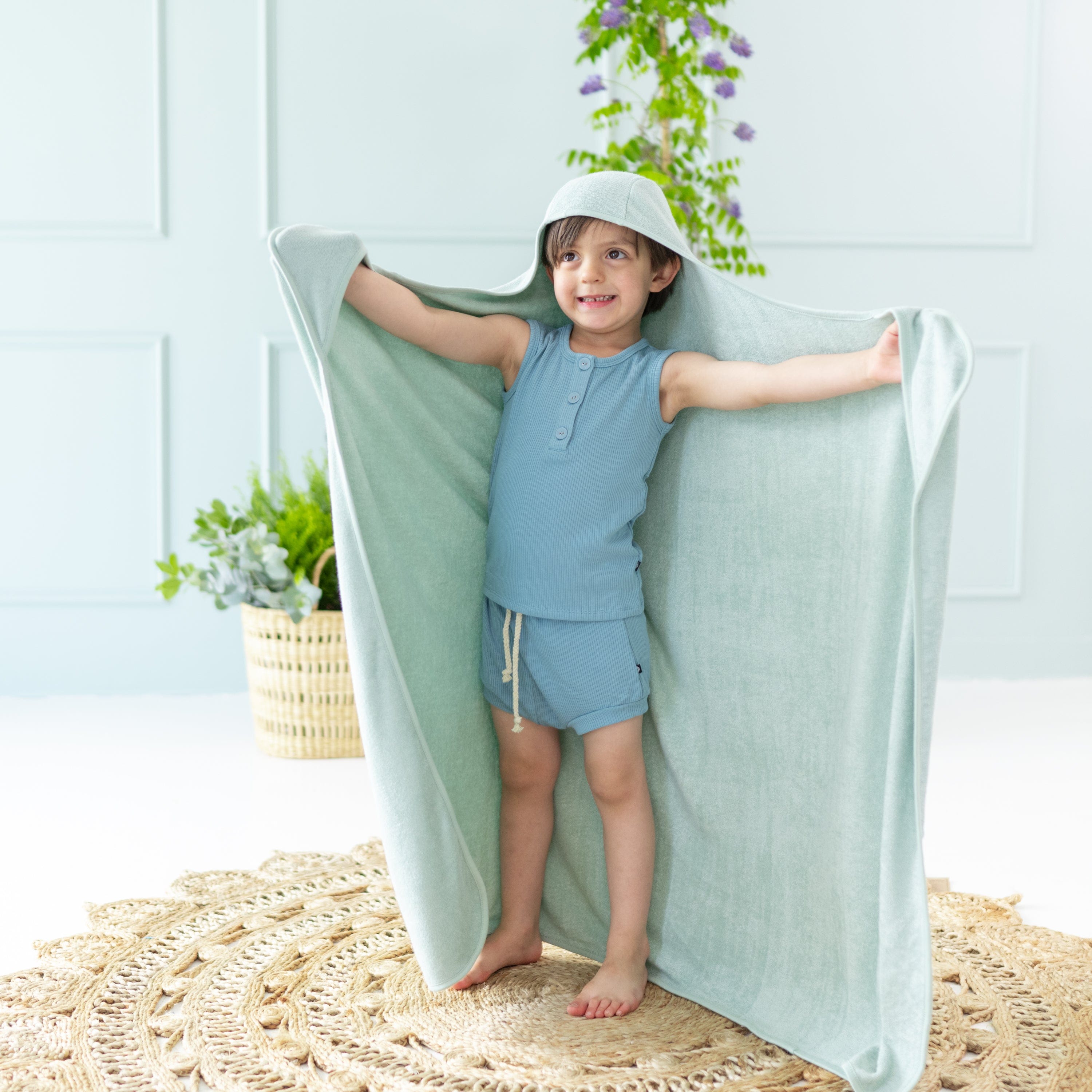  Toddler Hooded Bath Towel in Sage、mySite、layawaytickets