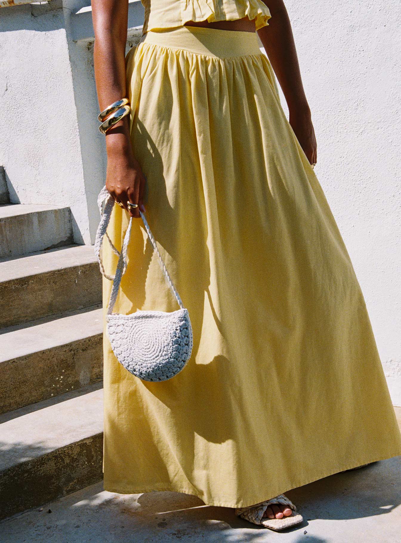 Valerio Maxi Skirt Yellow、mySite、solidvoid