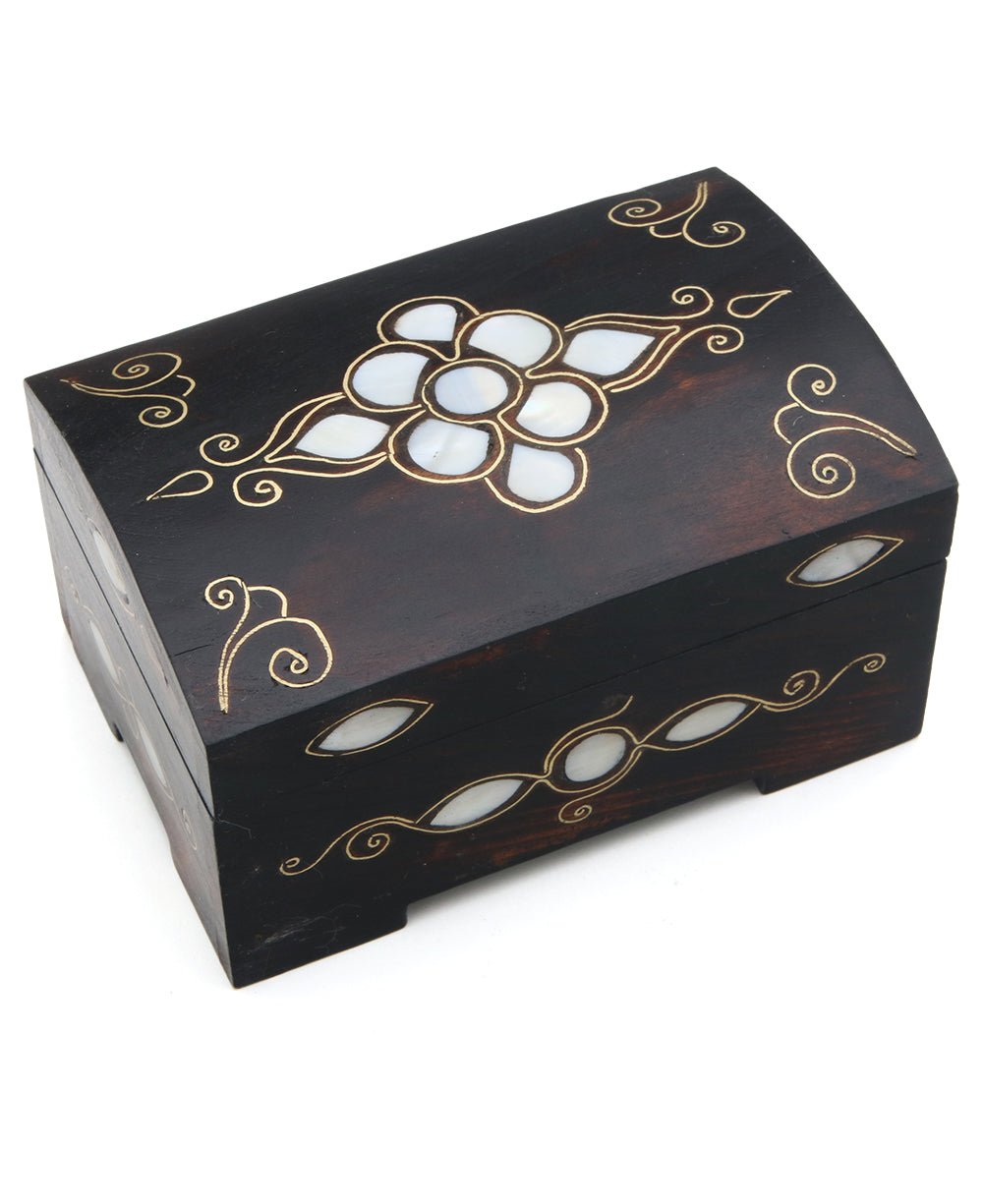 Mother of Pearl Inlay Wood Rectangular Mala or Jewelry Box、mySite、topwebapps