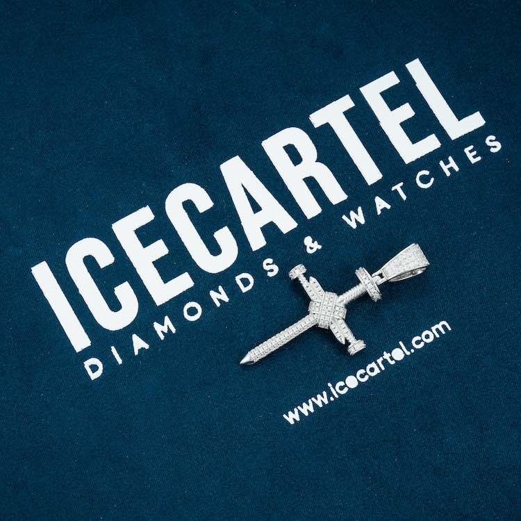 Moissanite Nail Cross Pendant 14K Gold、mySite、hinf8tx79