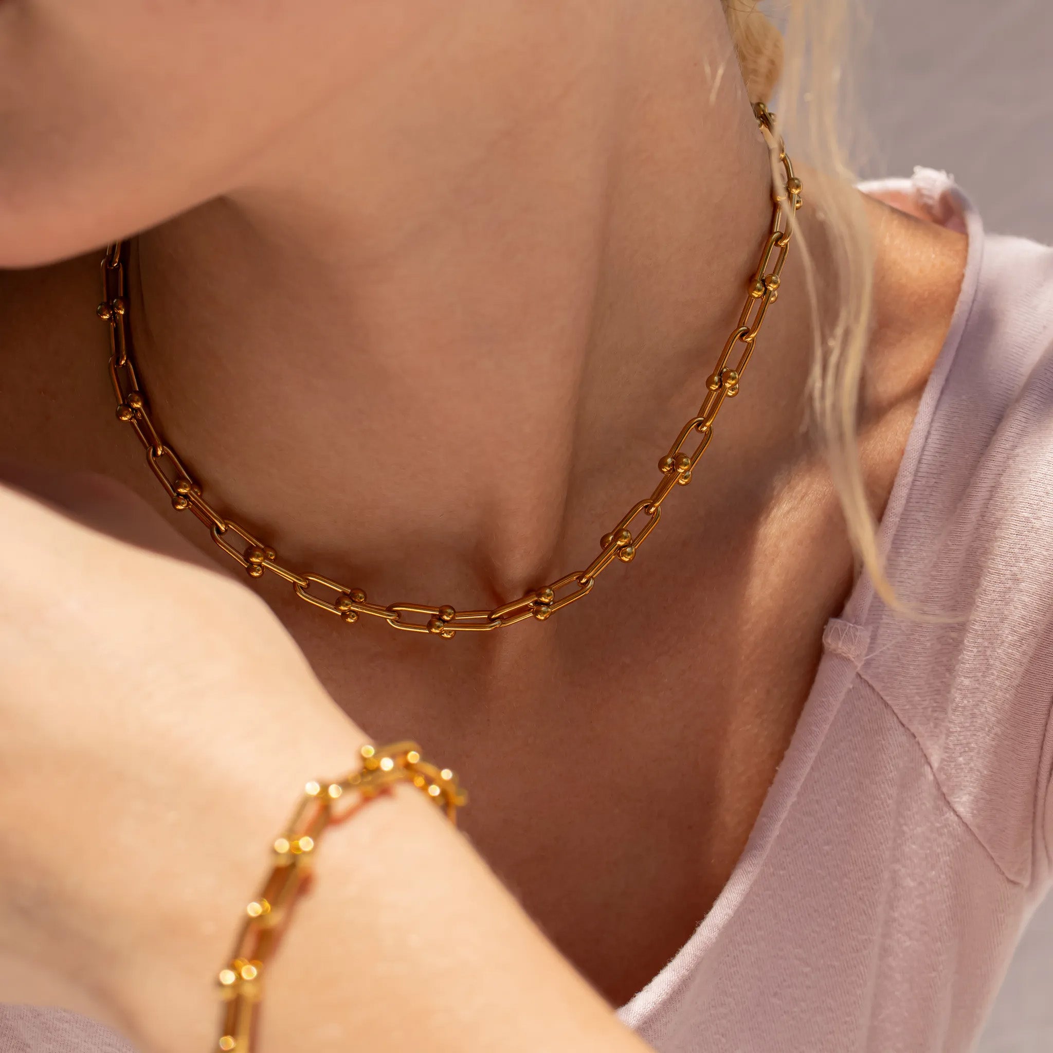 18K Gold PVD Stainless Steel Hardware Necklace / CHN0091、mySite、dreamappss