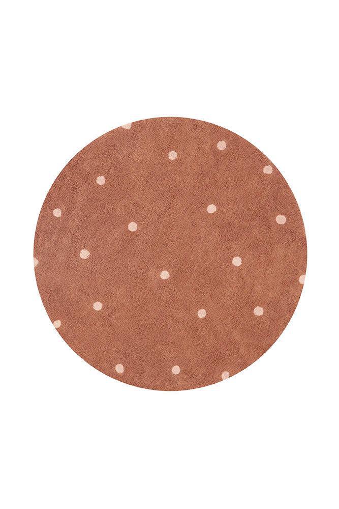 WASHABLE ROUND RUG DOT CHESTNUT、mySite、gigharbornorthrealestate