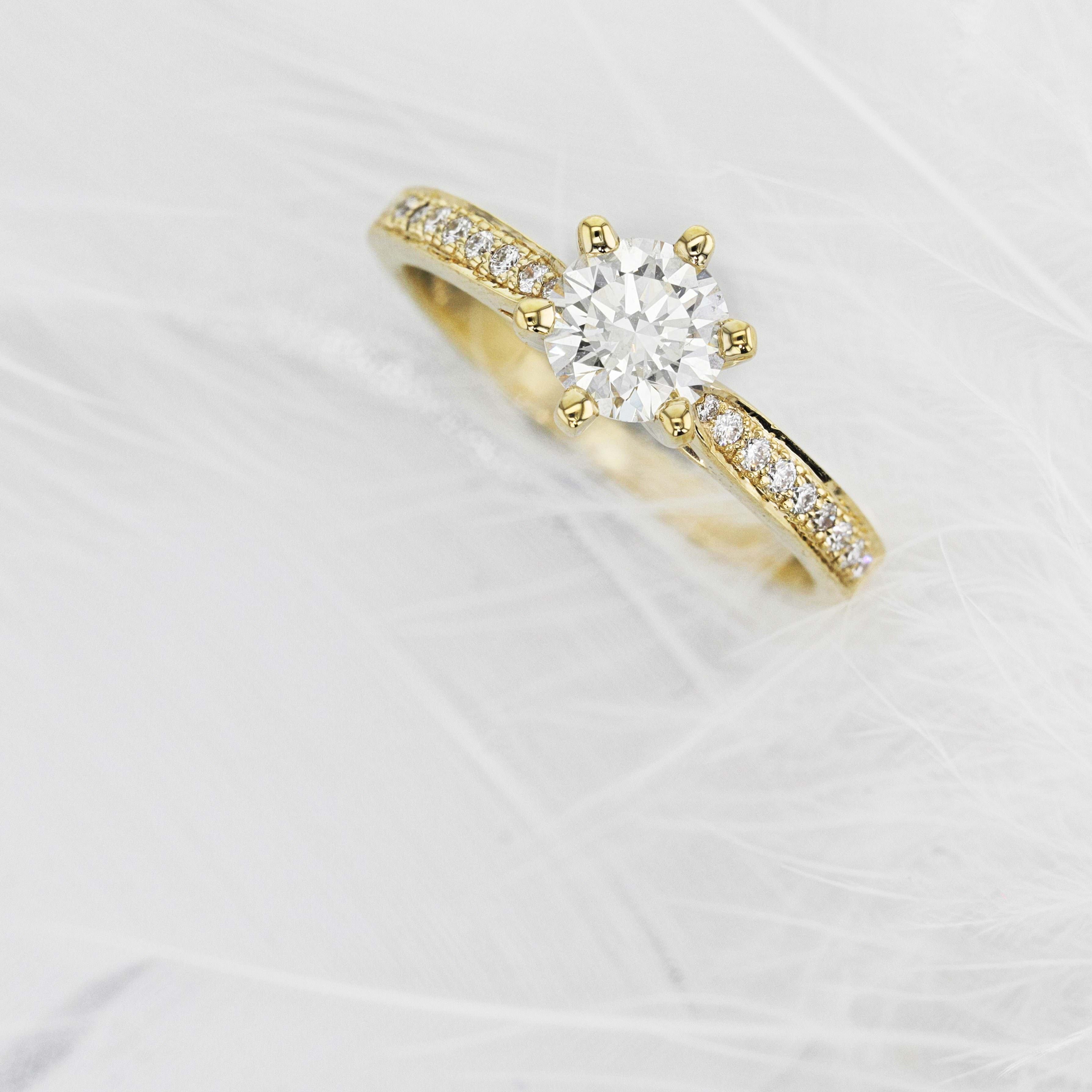 Talia Diamond Engagement Ring - 18K Yellow Gold、mySite、hinf8tx79