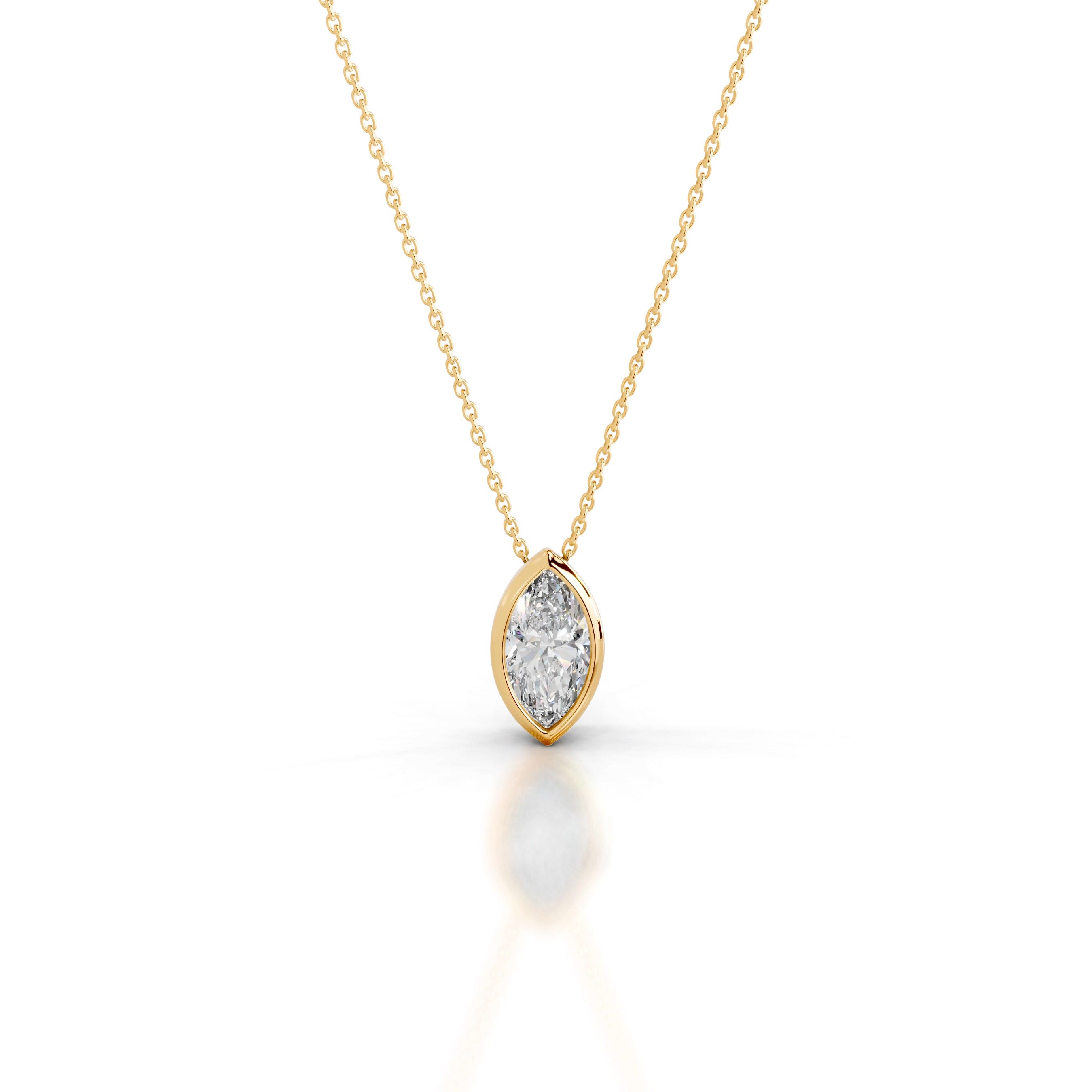 Gianna Lab Grown Diamond Pendant - 18K Yellow Gold、mySite、hinf8tx79