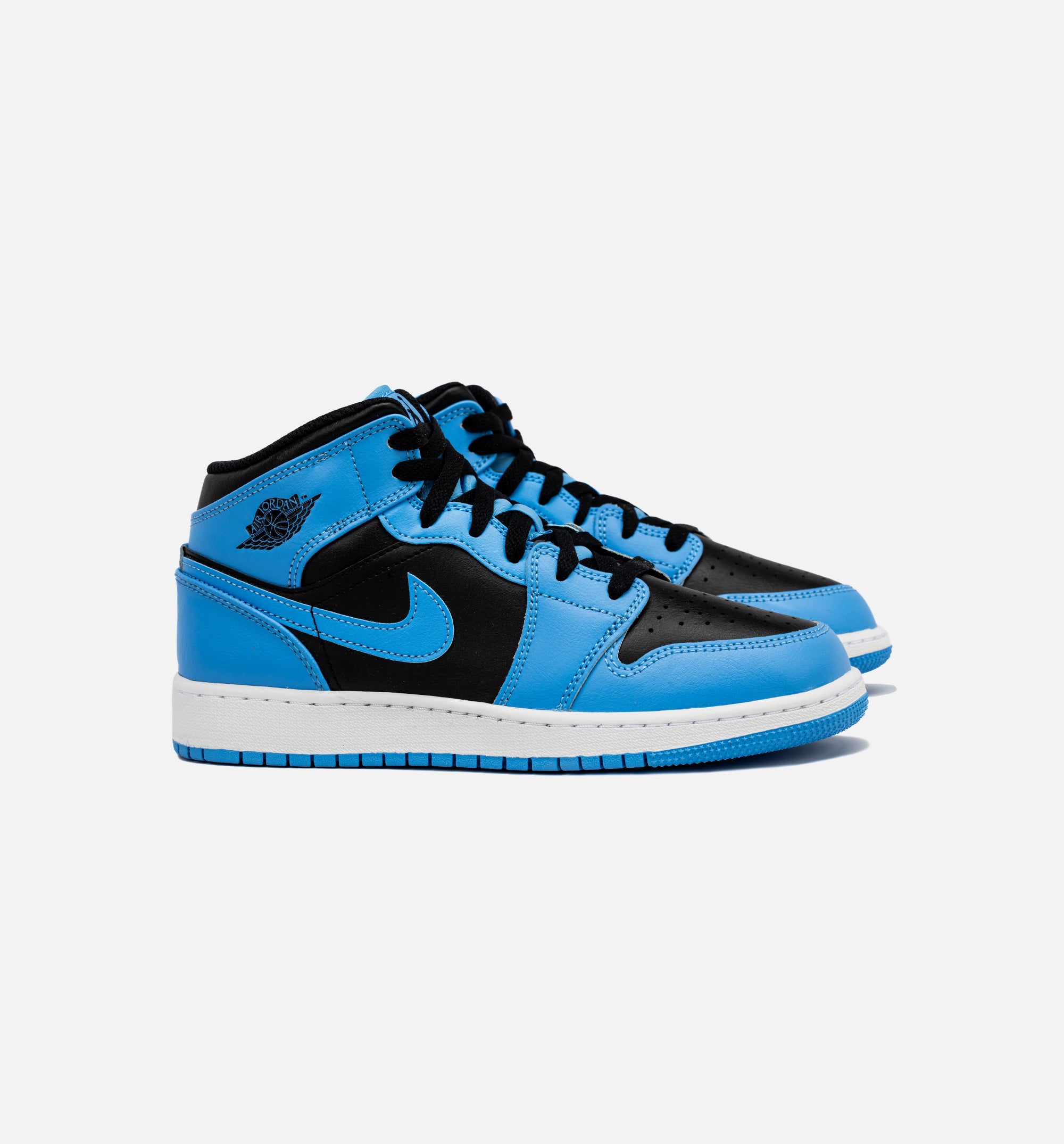 Air Jordan 1 Retro Mid University Blue Grade School Lifestyle Shoe - Black/Blue、mySite、dreamappss