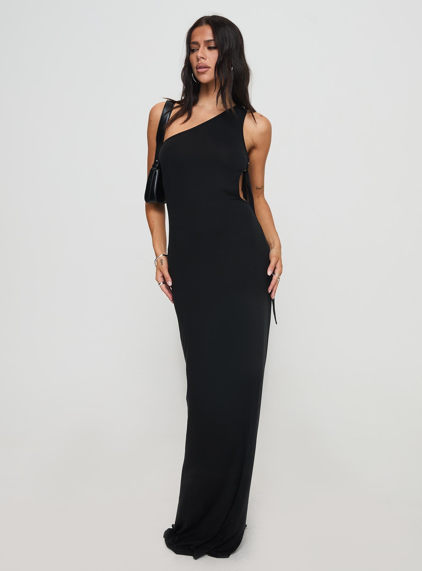 Trail Blazer Asymmetrical Maxi Dress Black、mySite、solidvoid