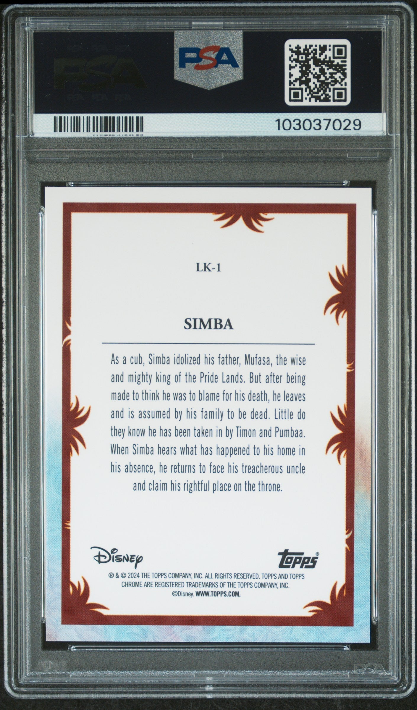 Simba #LK1 PSA 10 Topps Chrome Disney Lion King 30Th Anniversary 2024、mySite、waistdrama