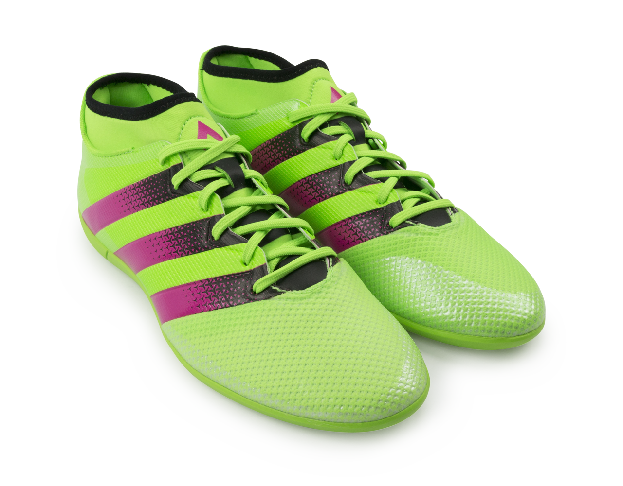 adidas Men's ACE 16.3 Primemesh Indoor Soccer Shoes Solar Green/Shock Pink/Black、mySite、noshort