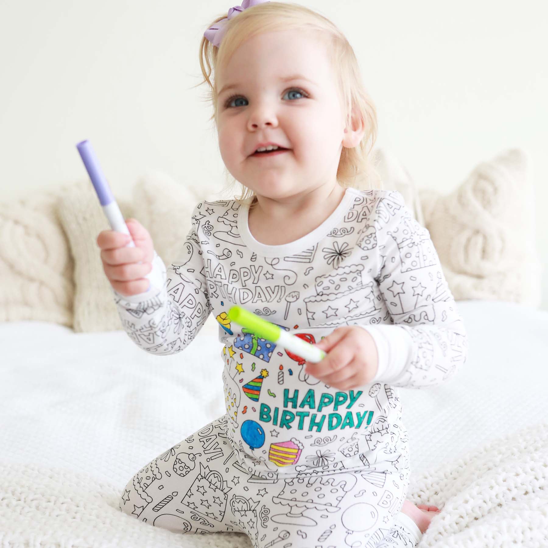  Colorable Two Piece Pajama Set | Birthday Celebration、mySite、layawaytickets