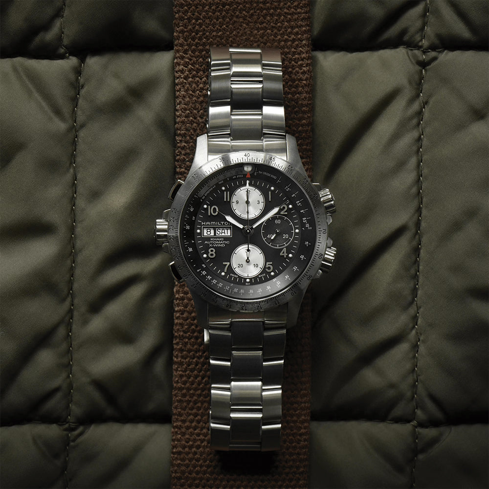 Khaki Aviation X-Wind Auto Chrono 44mm - Black on Bracelet、mySite、botmansion