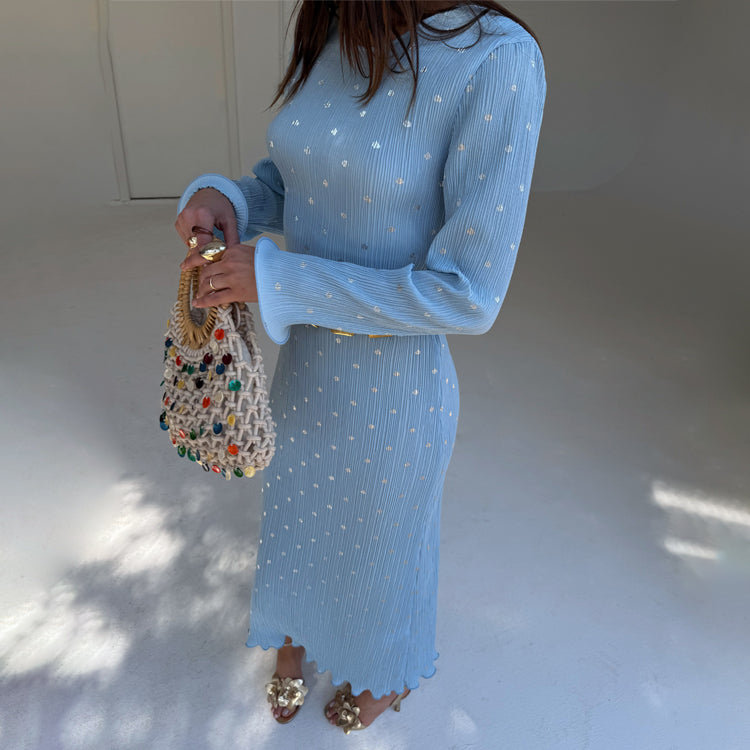 Blue Plisse Chloe Dress、mySite、solidvoid