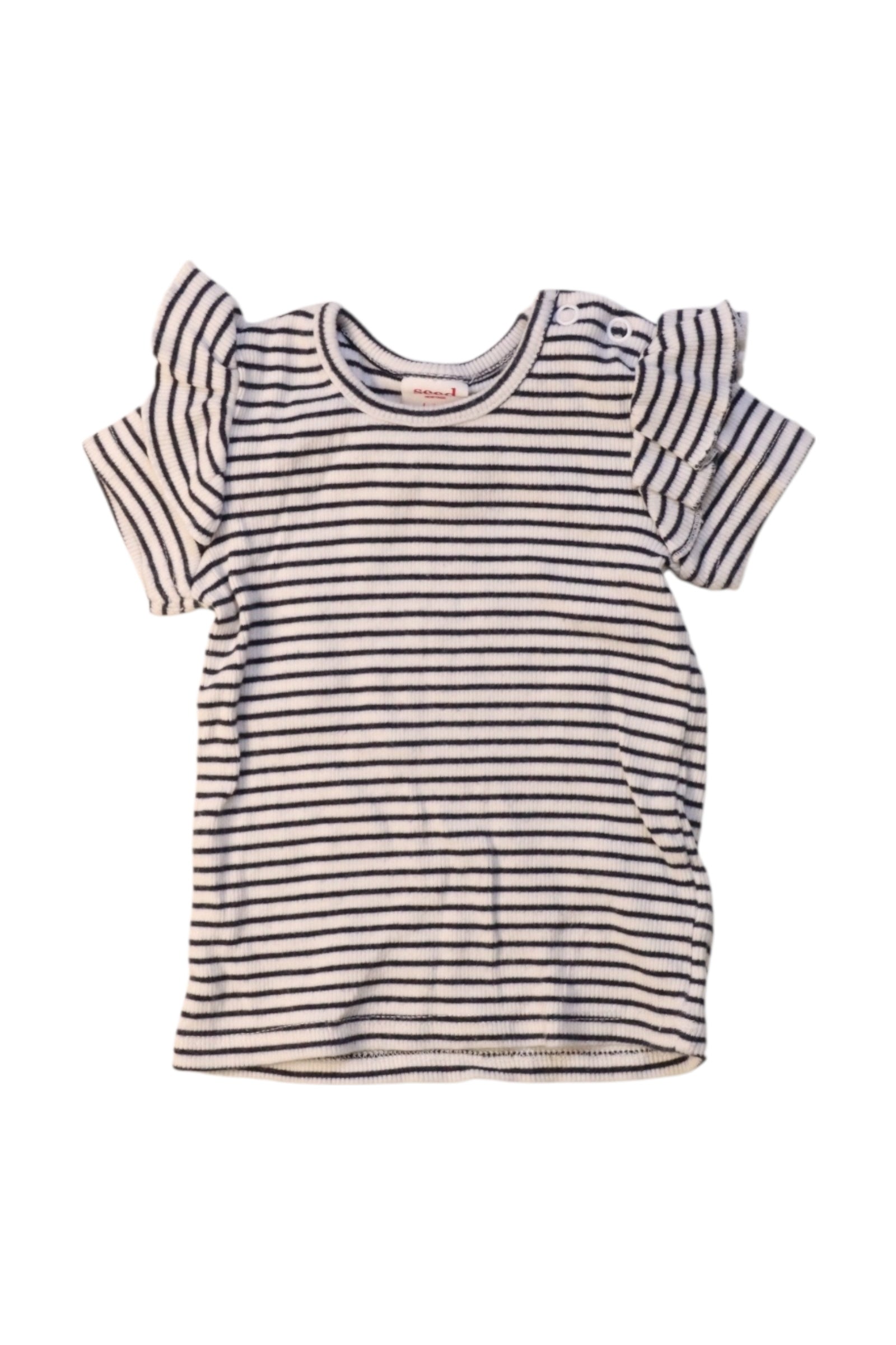 Seed Striped Ruffle Sleeve Top 3-6M、mySite、g9winljtr