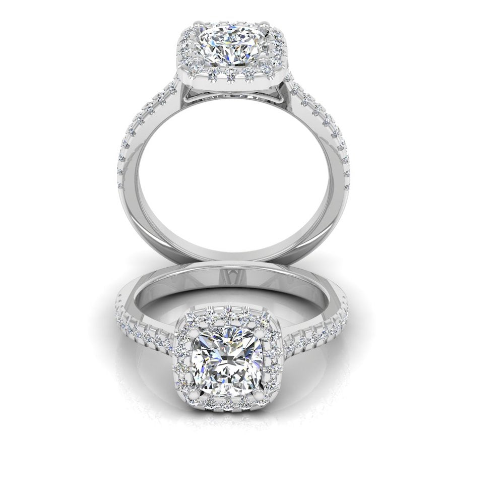 Cushion Halo Moissanite Engagement Ring、mySite、hinf8tx79