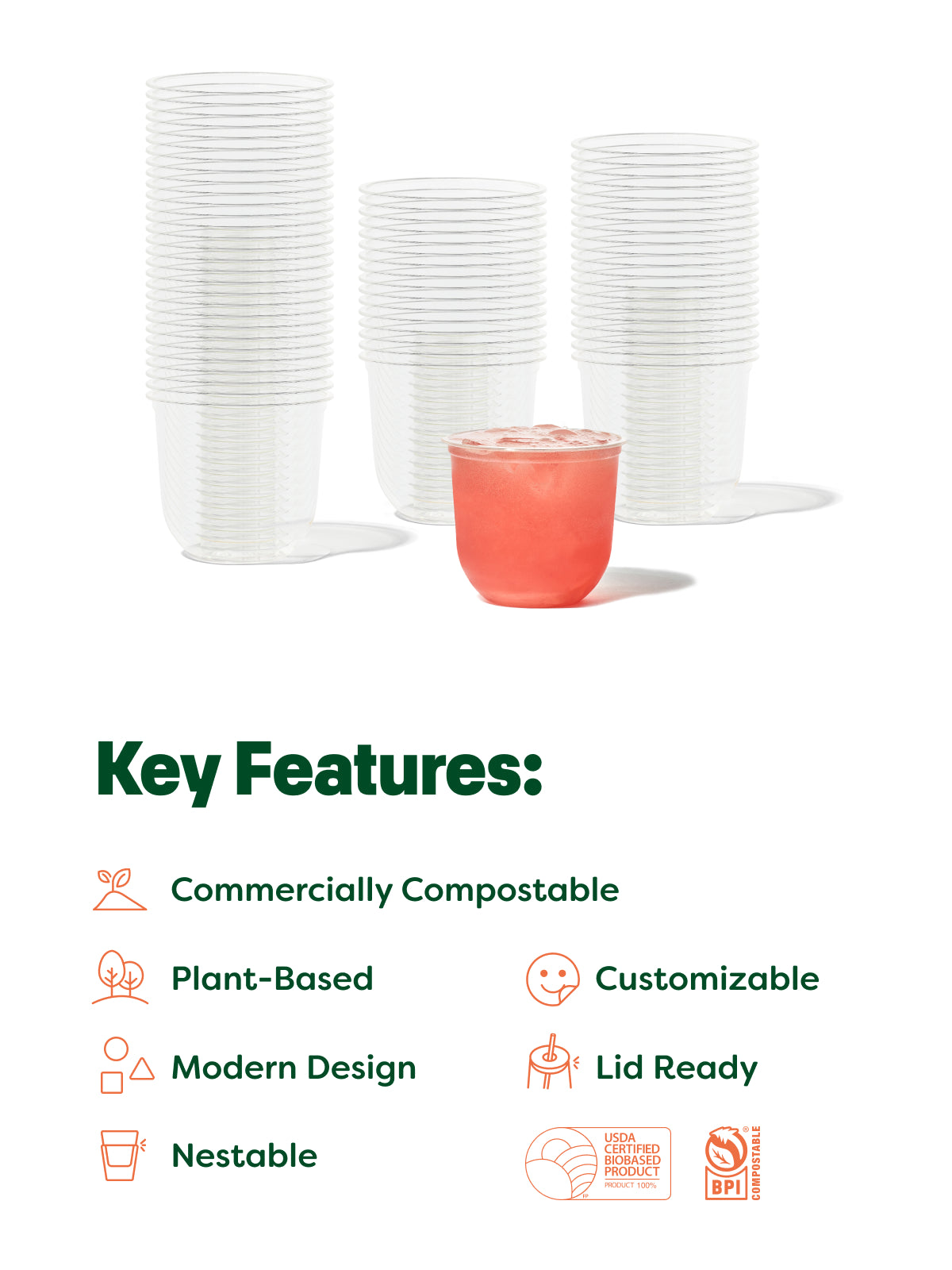 NATURAL 12oz Arc Compostable Cup - Bulk、mySite、camillekostekn