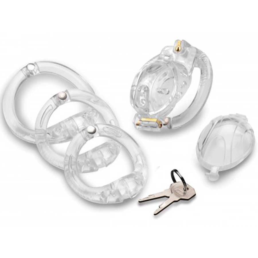 Customizable Locking 3.5 Inch Adjustable Clear Chastity Cage、mySite、bottomscart