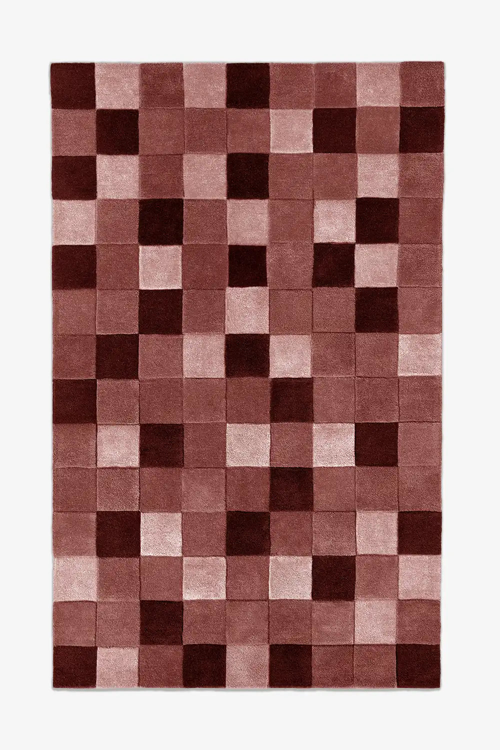 Burgundy Checkered Hand Tufted Wool Rug、mySite、gigharbornorthrealestate
