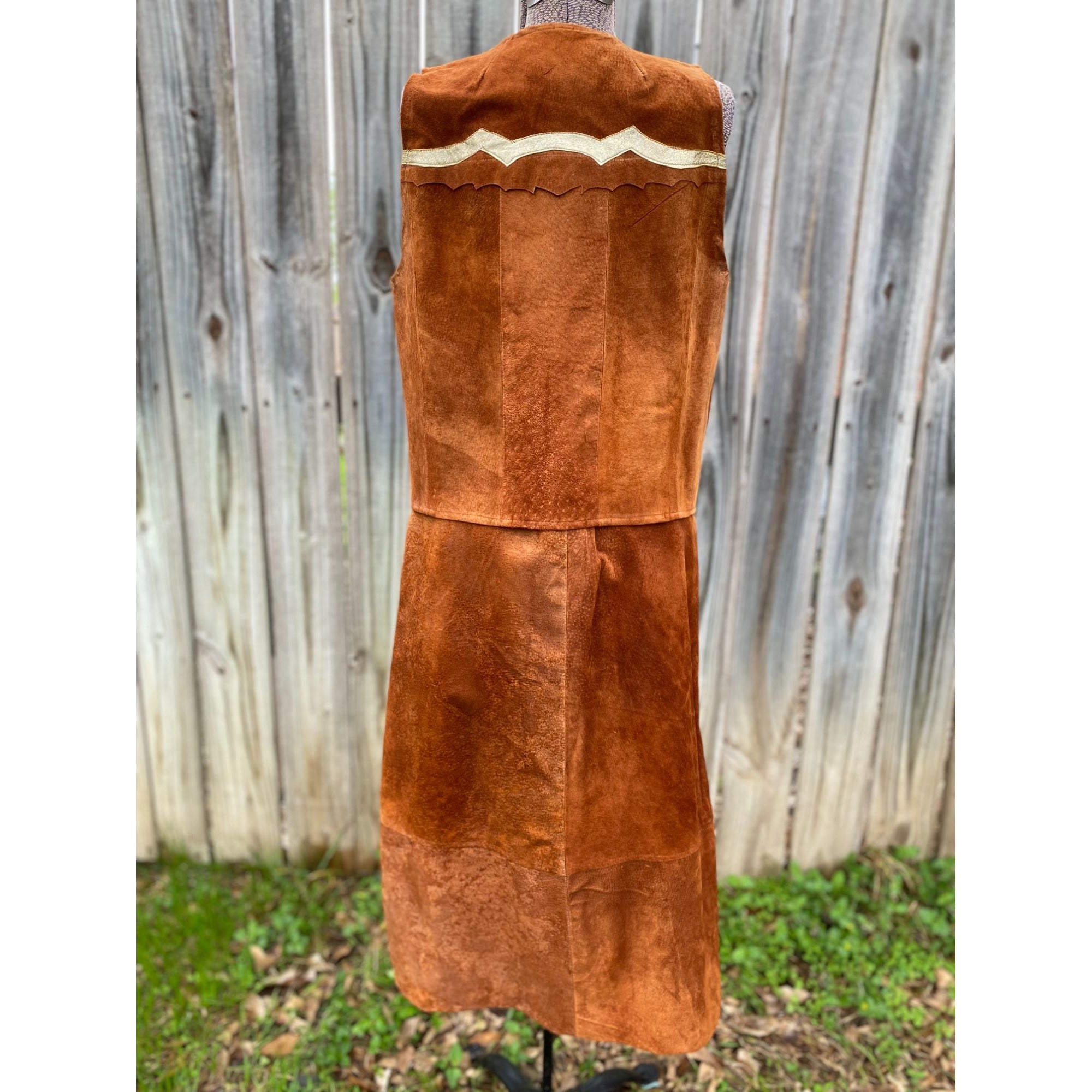 70's Rich Ranch Pig Suede Leather Vest & Skirt Set、mySite、garagedoors4me