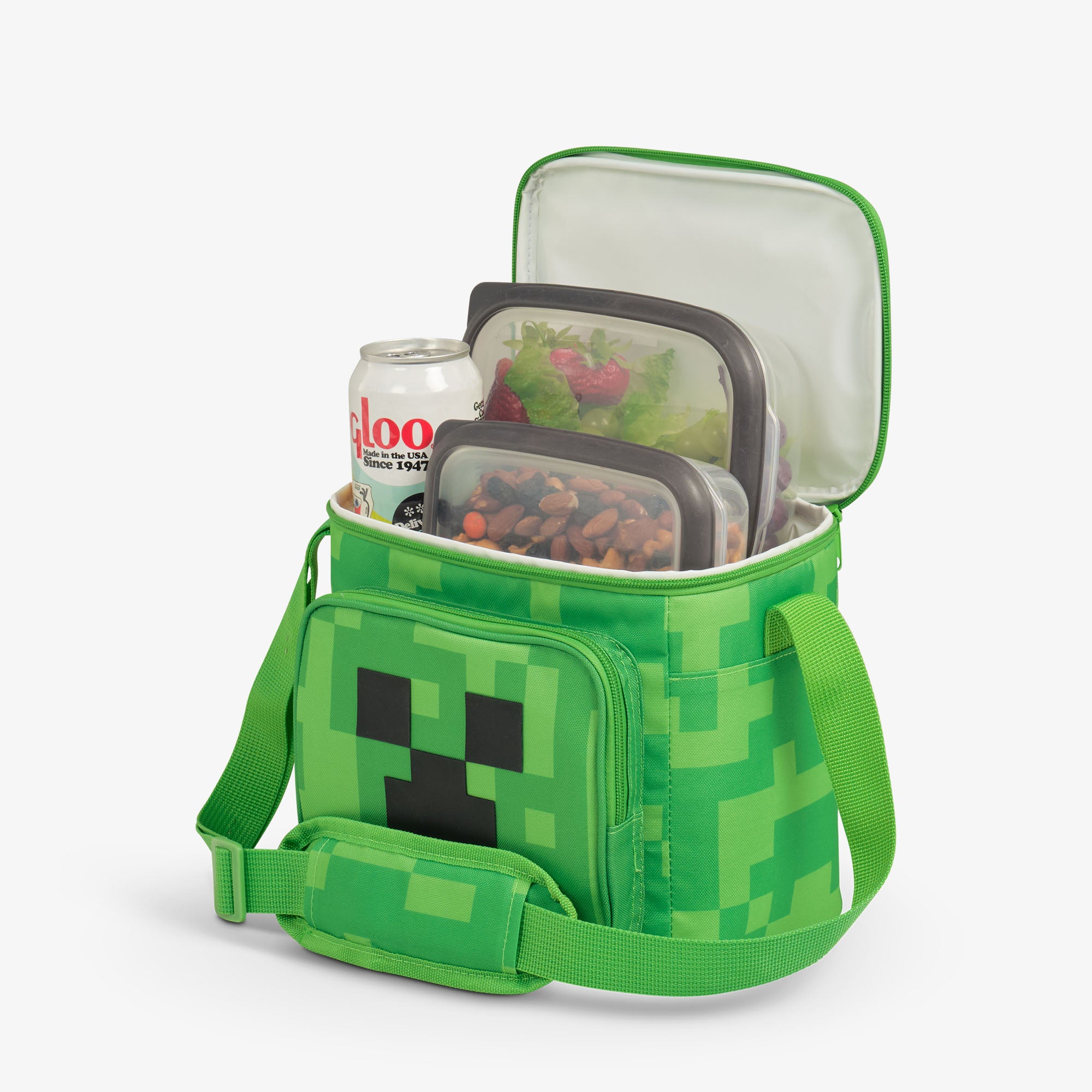 Minecraft Creeper Square Lunch Cooler Bag、mySite、noshort