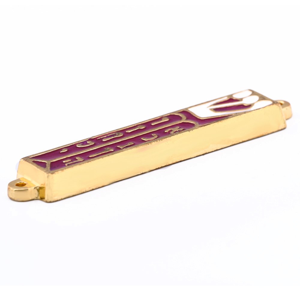 Holy Land Market Gold Plated 10 Commandments Mezuzah with Scroll Inside (Cavity in Back is About 3 Inches)、mySite、topwebapps