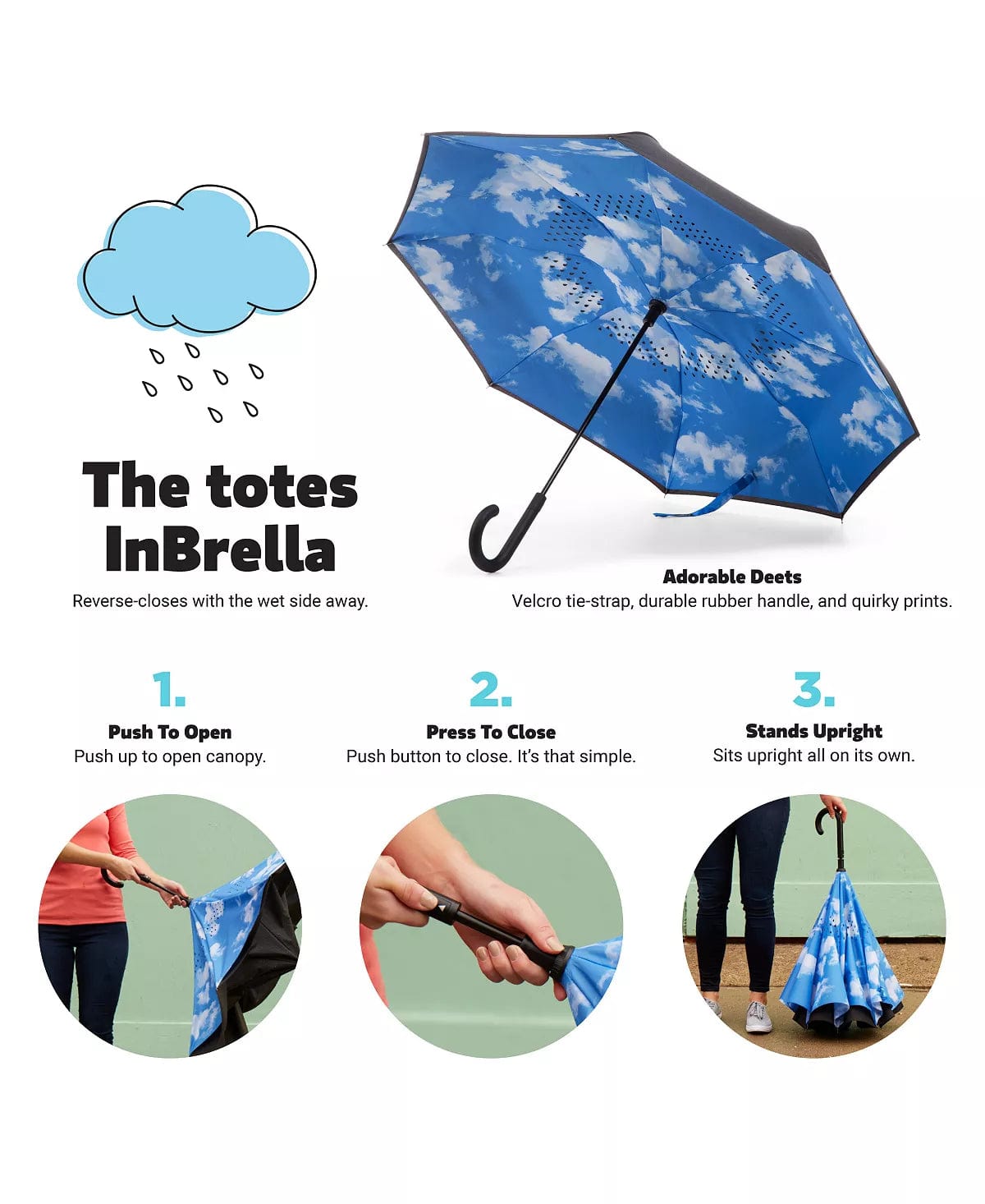 Totes InBrella Umbrellas with Polka Dots 47 Coverage, Lifetime Warranty、mySite、g9winljtr