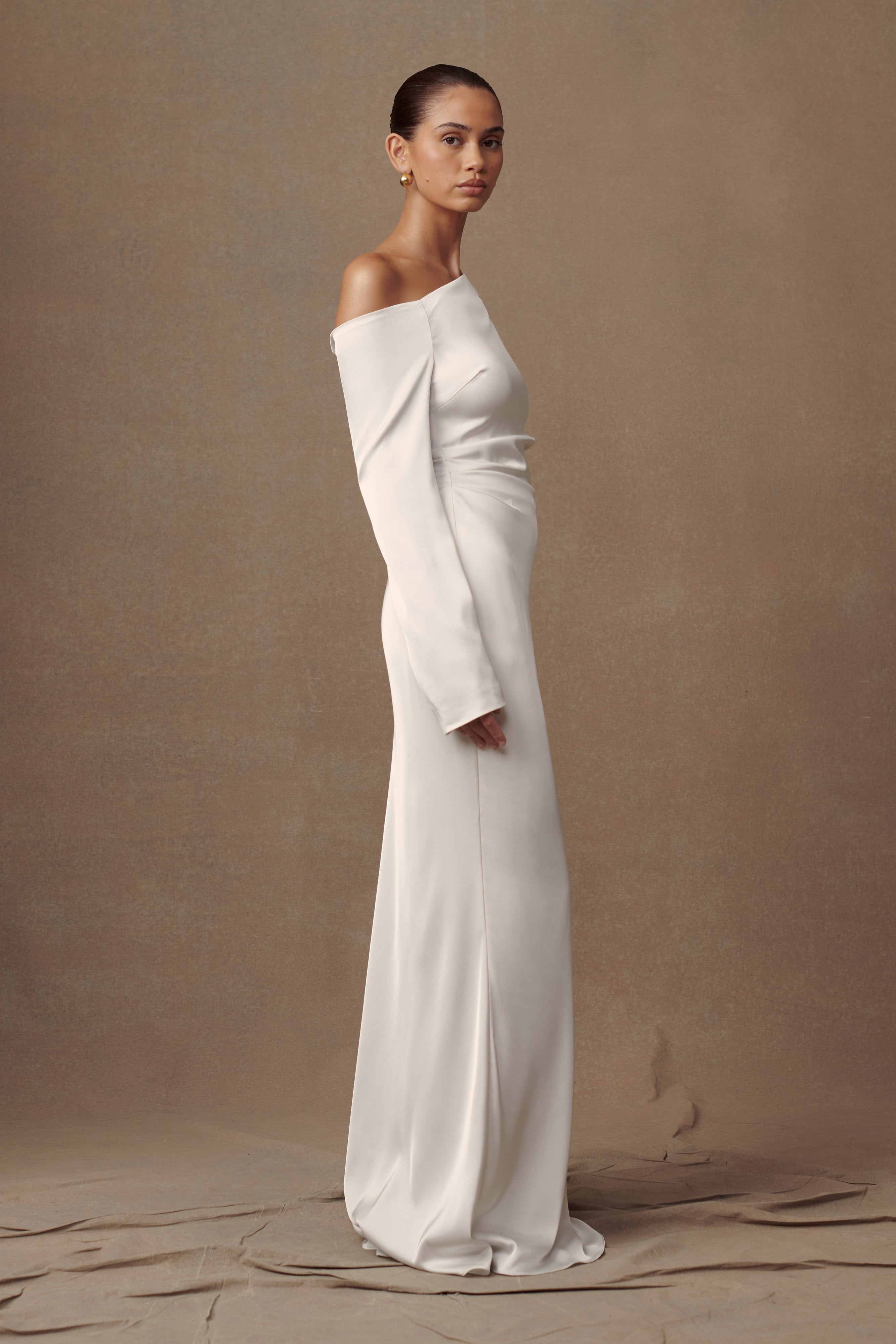Avery Long Sleeve Maxi Dress - Ivory、mySite、solidvoid