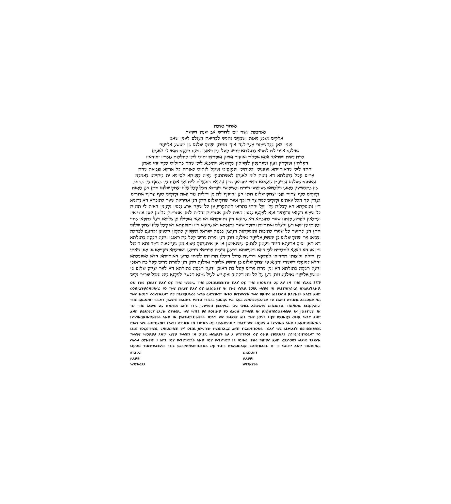  Custom Ketubah Text by Patty Shaivitz Leve - text only、mySite、elrpsem3k