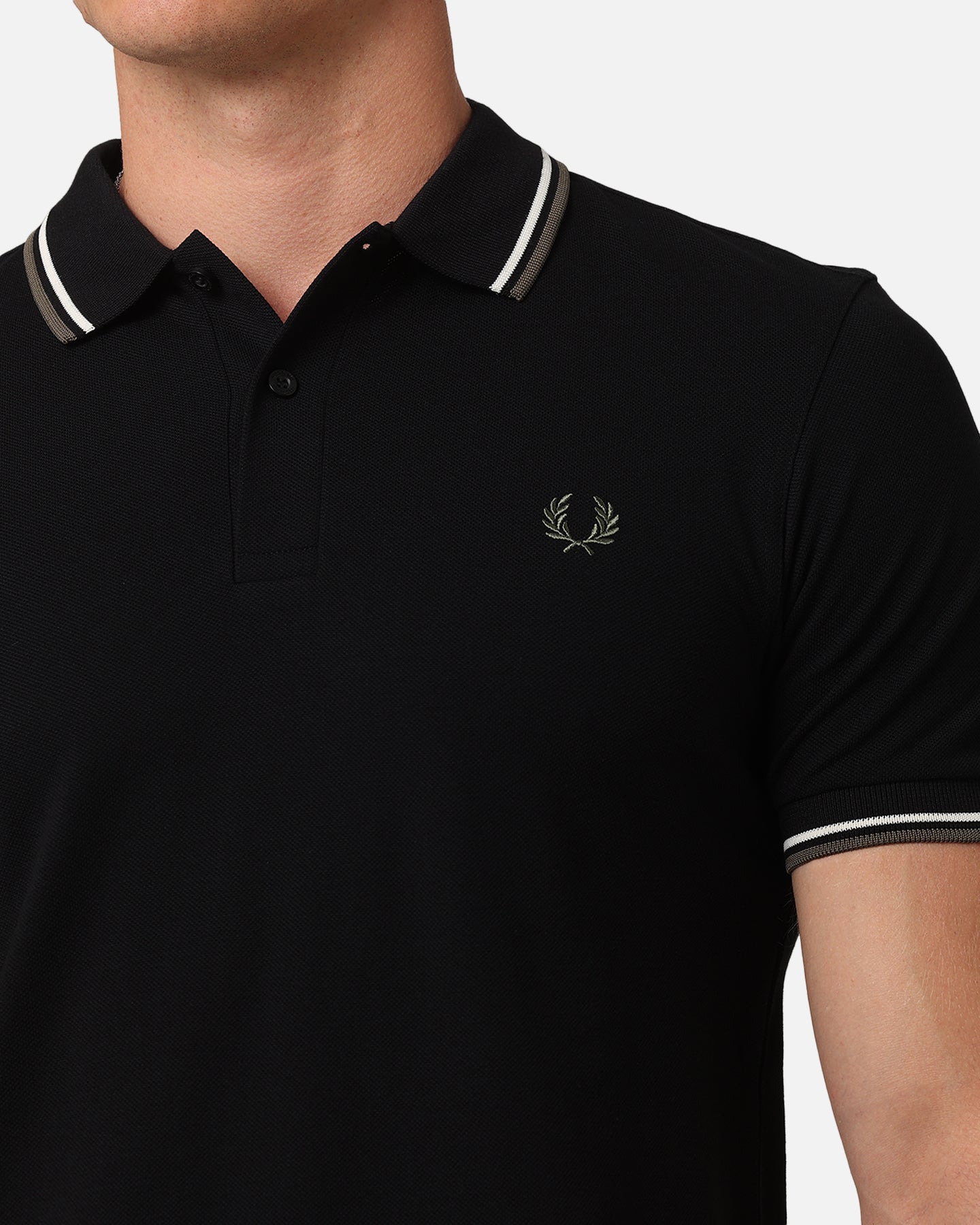 Fred Perry Twin Tipped Polo Shirt Black/Ecru、mySite、zt4zffjzw
