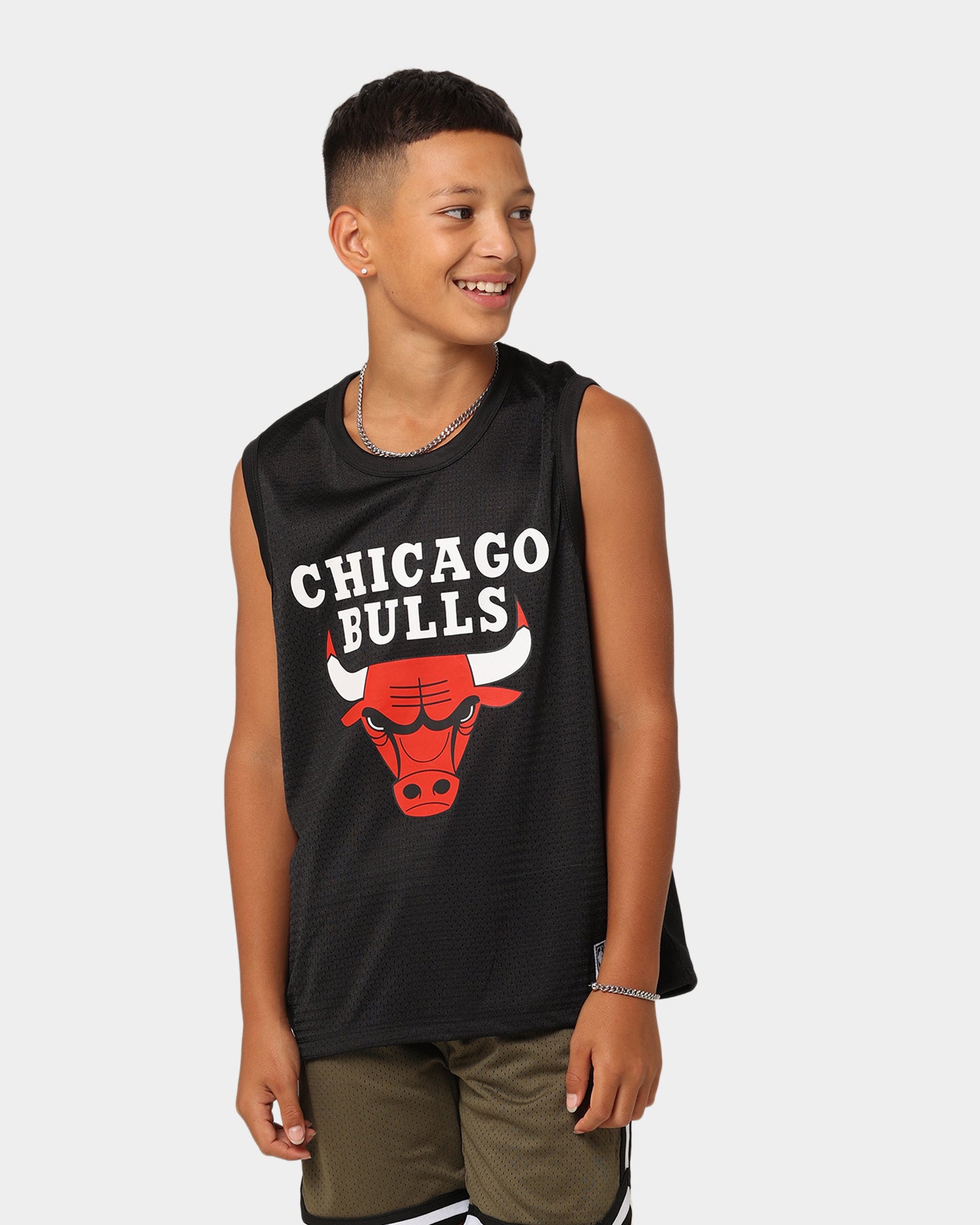 NBA Kids' Chicago Bulls Evan Mesh Tank Singlet Black、mySite、zt4zffjzw