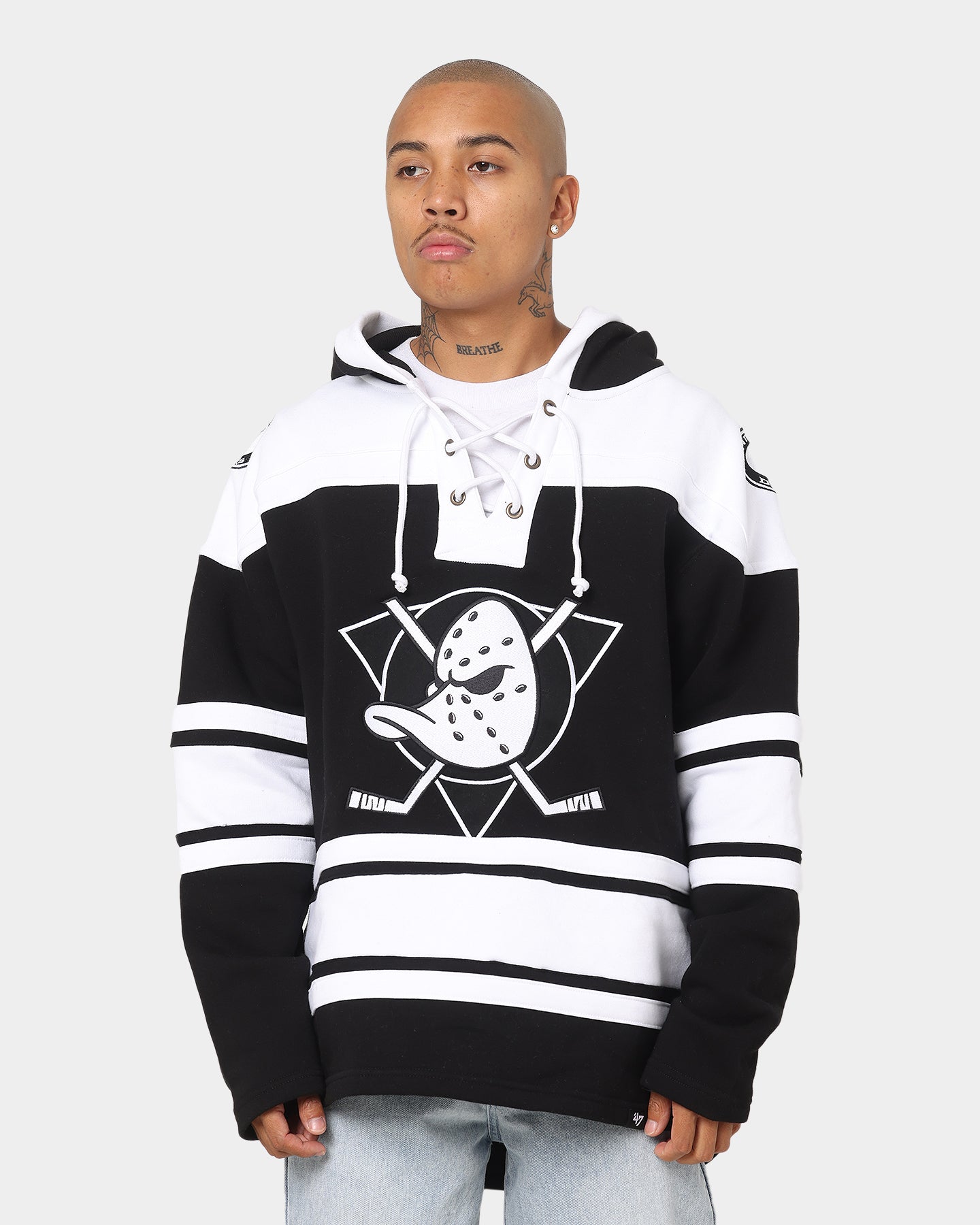 47 Brand Anaheim Ducks NHL Superior '47 Lacer Hoodie Jet Black、mySite、zt4zffjzw