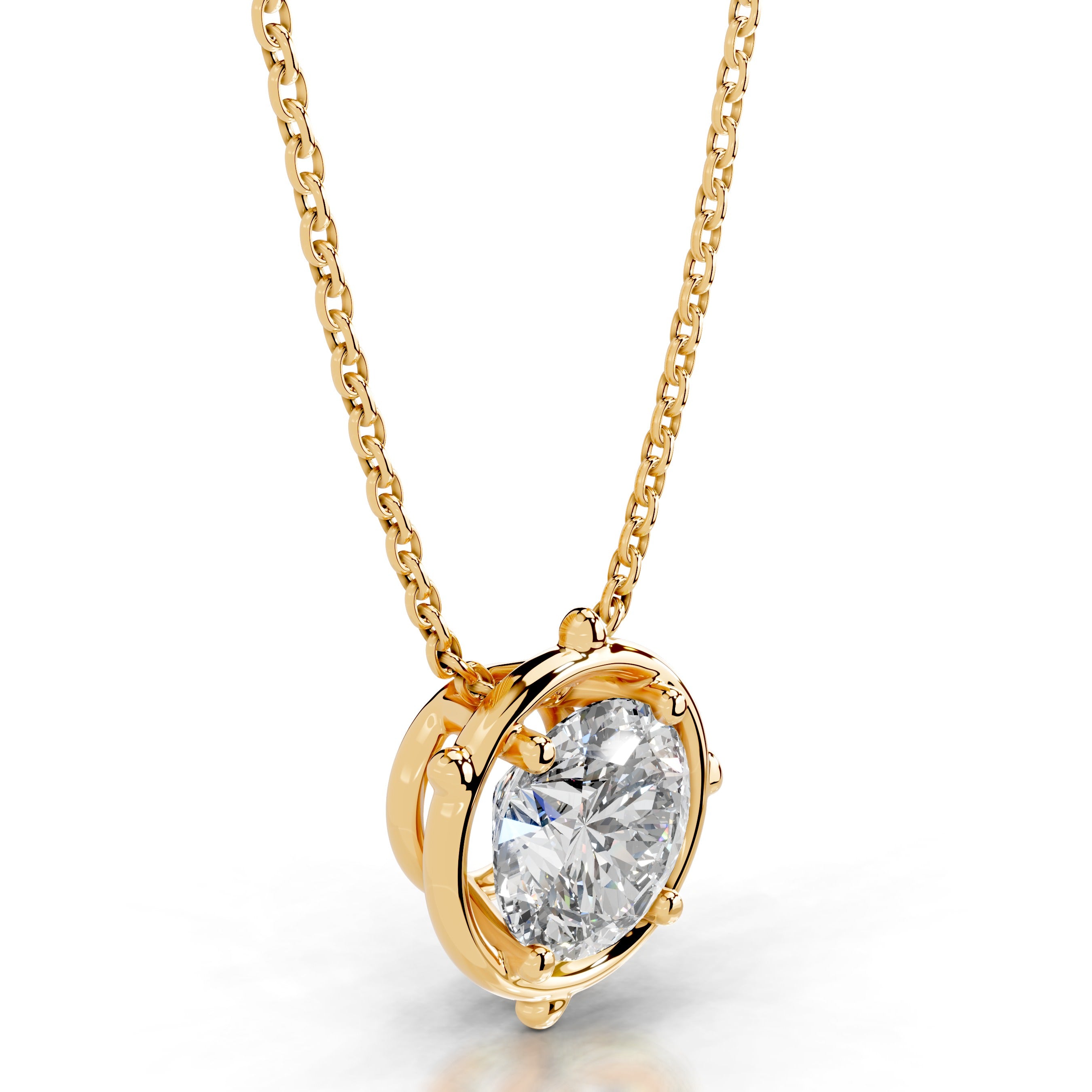 Rooted in Love Lab Round Grown Diamond Necklace - 18K Yellow Gold、mySite、hinf8tx79