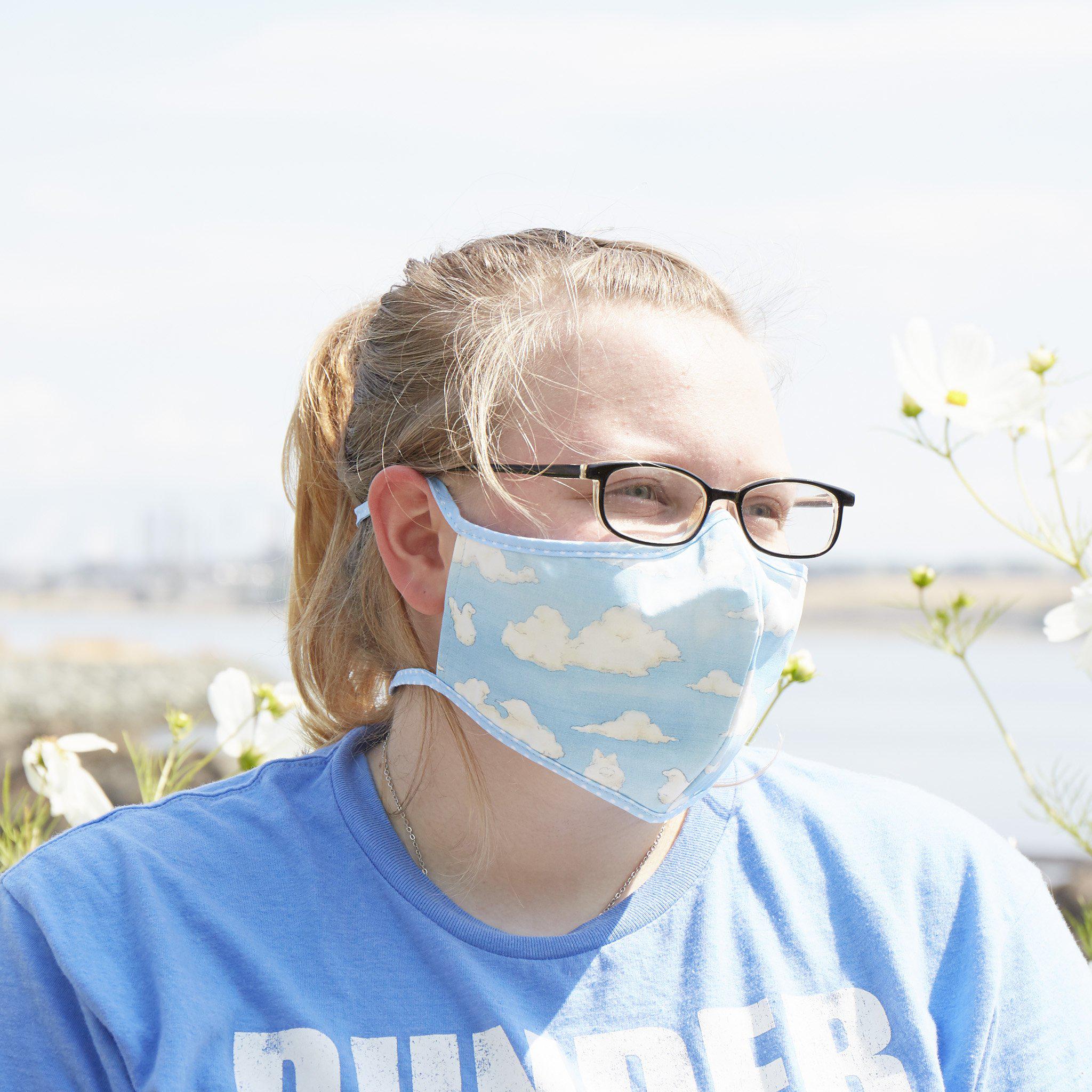 RETIRED - Bunny Clouds Cloth Face Mask for Adults and Kids、mySite、g9winljtr