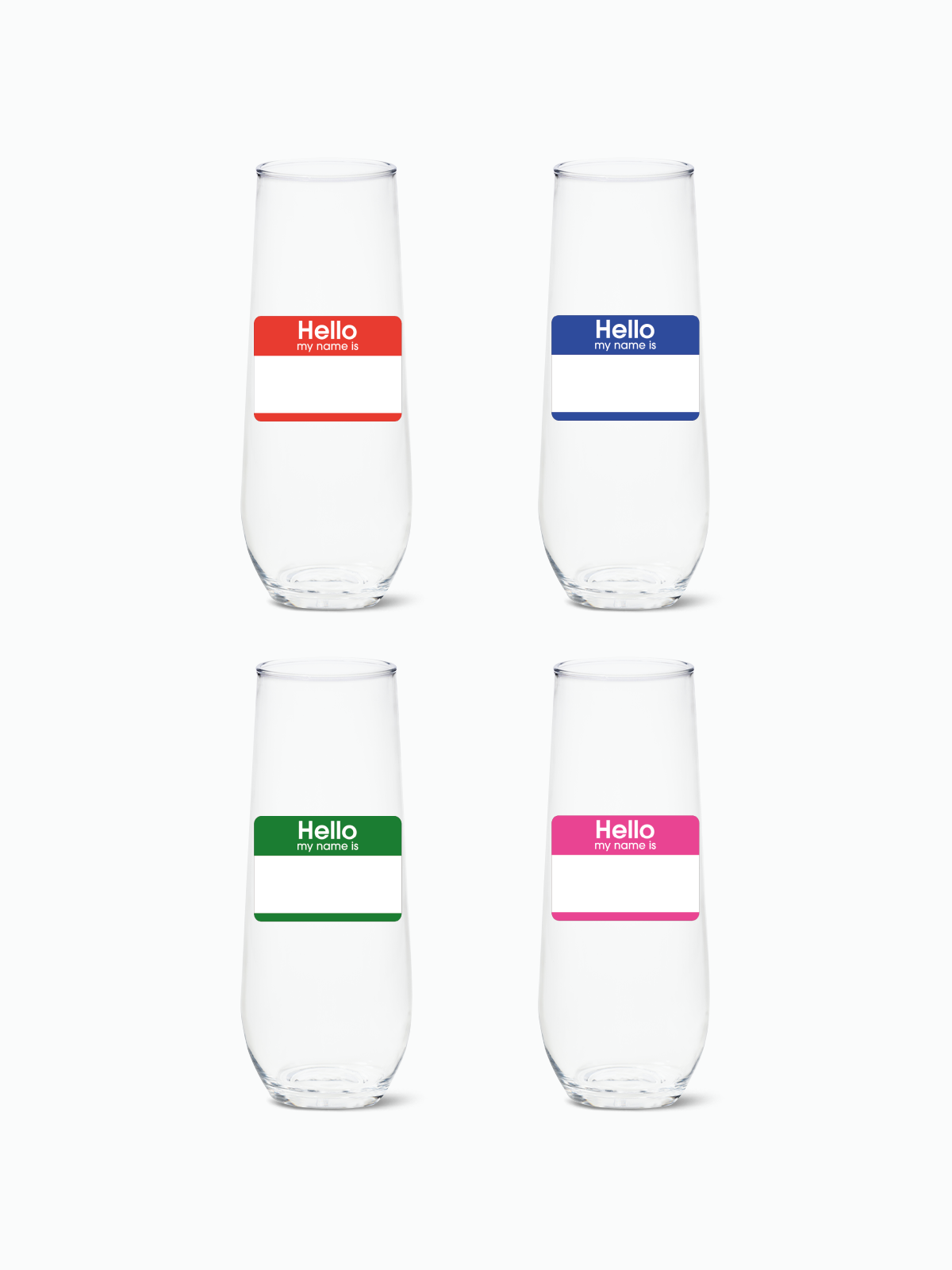 Hello My Name Is - RESERVE 9oz Stemless Champagne Tritan Copolyester Glass、mySite、camillekostekn