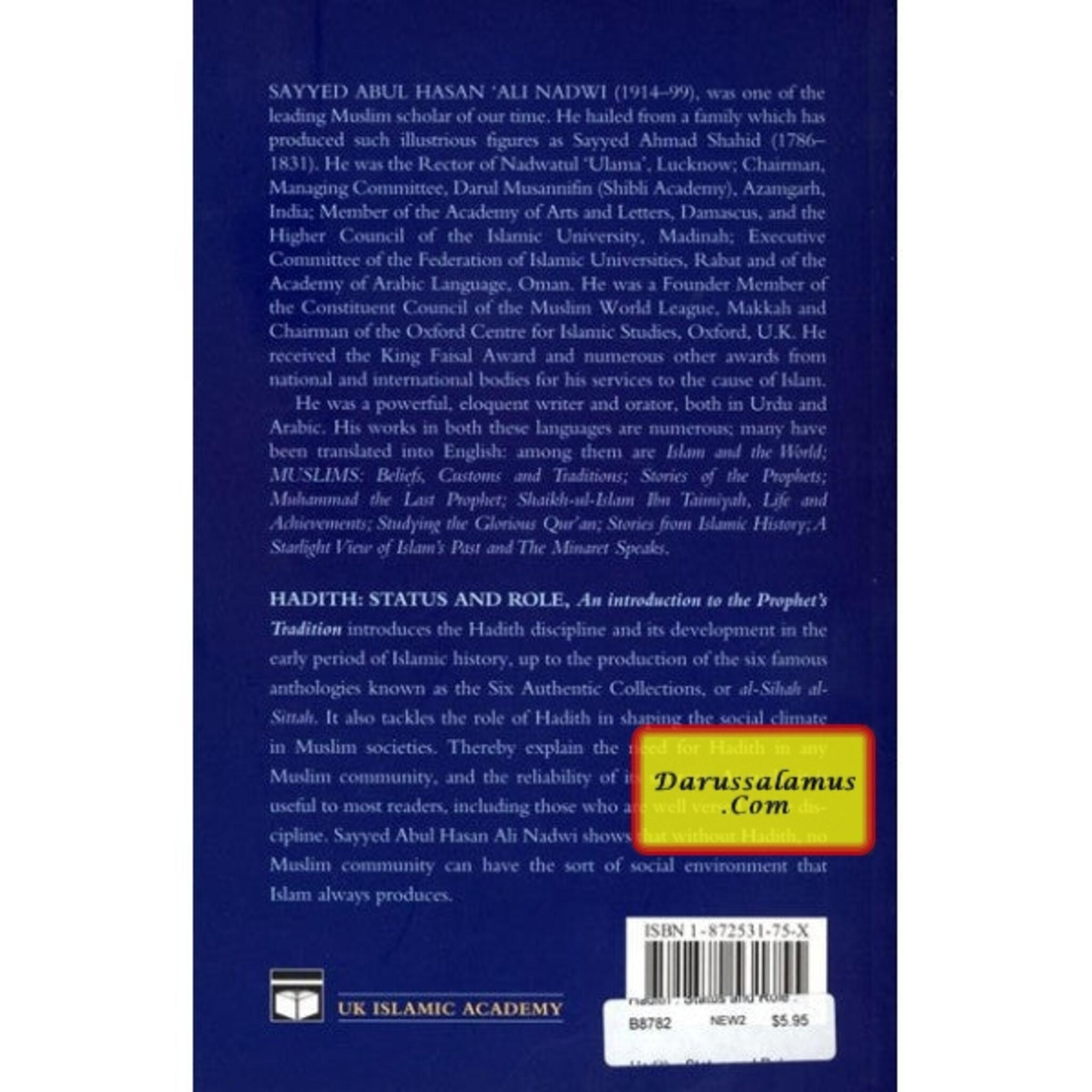 Hadith Status & Role An Introduction To The Prophet's Tradition By Sayyed Abul Hasan Ali Nadwi、mySite、topwebapps